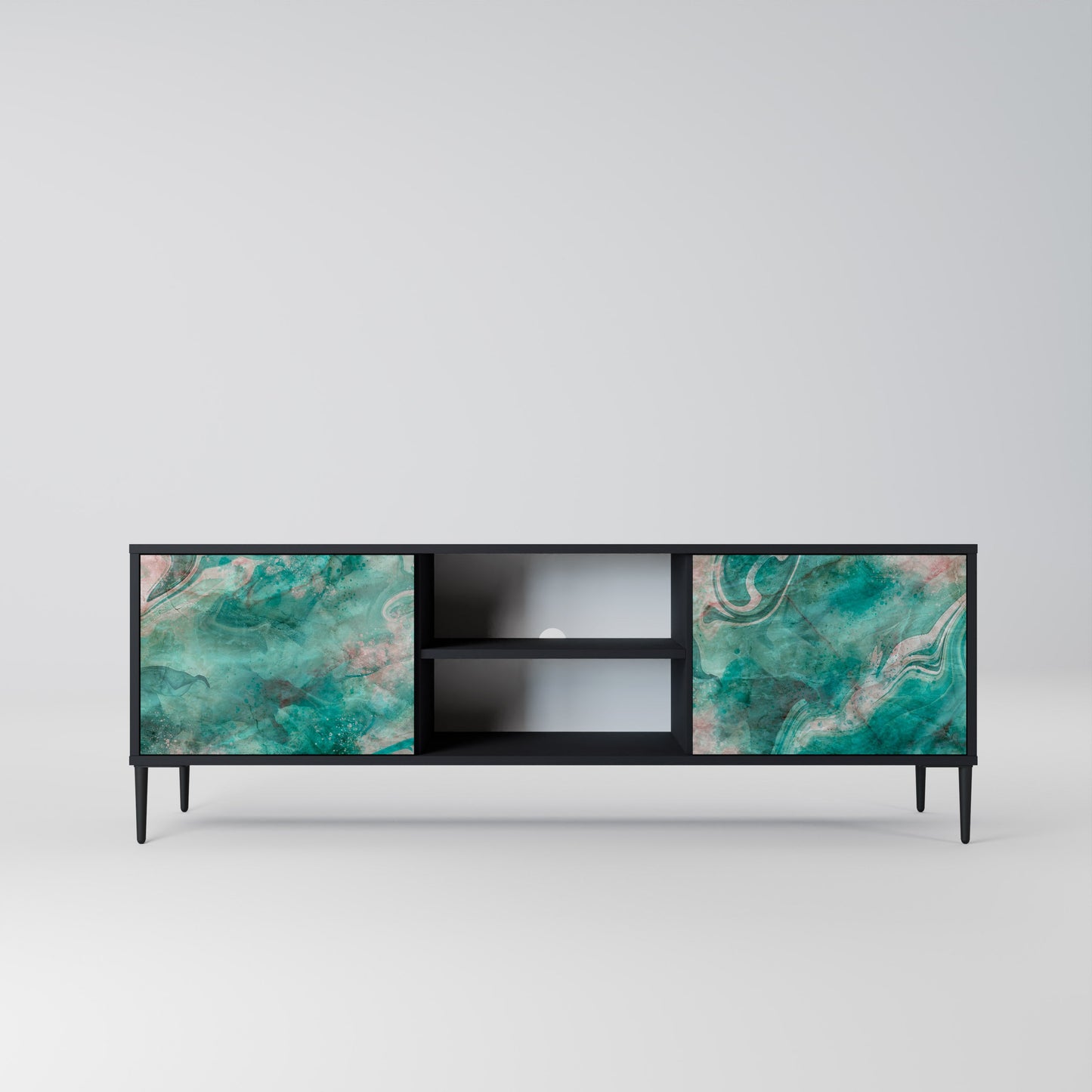 Mobile TV ABSTRACT ALCHEMY a 2 ante con finitura nera