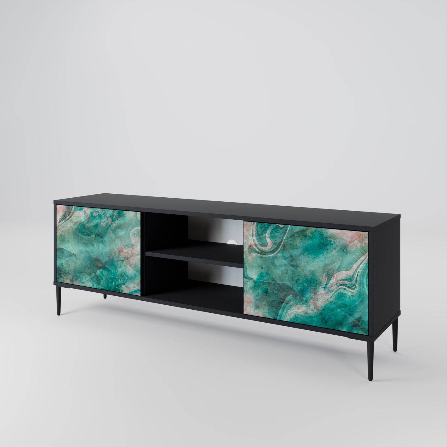 Mobile TV ABSTRACT ALCHEMY a 2 ante con finitura nera