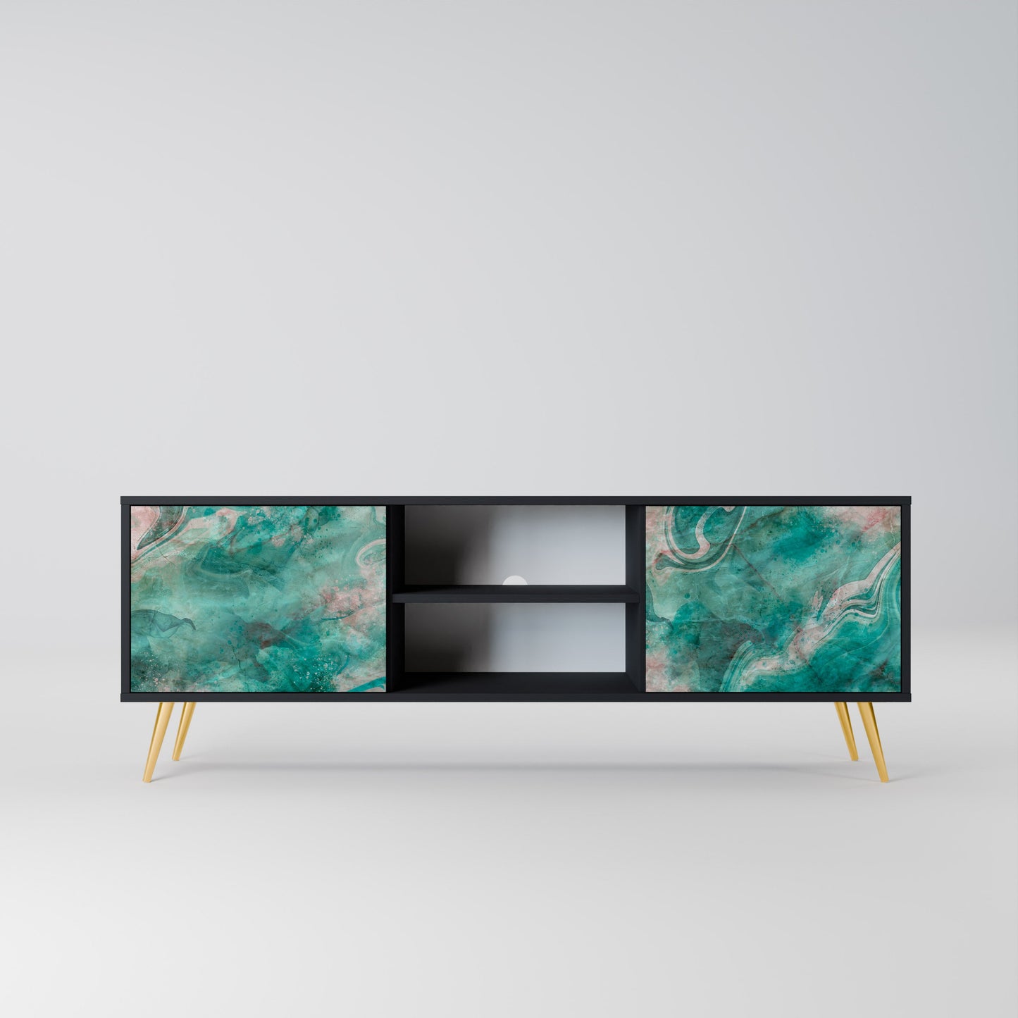 Mobile TV ABSTRACT ALCHEMY a 2 ante con finitura nera