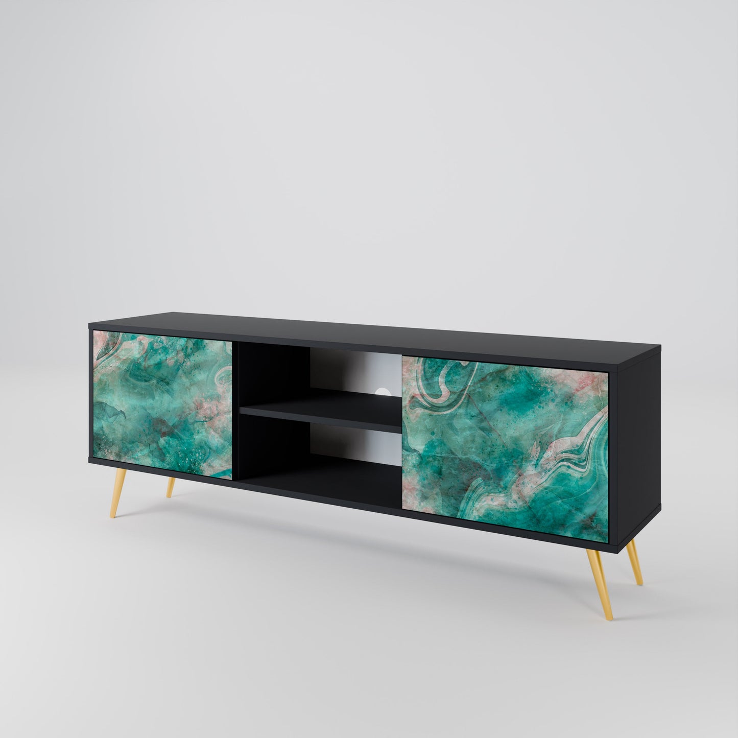 Mobile TV ABSTRACT ALCHEMY a 2 ante con finitura nera