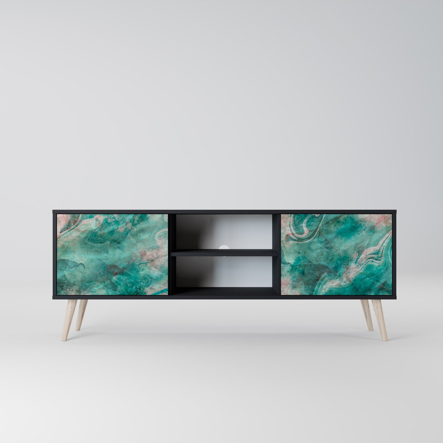 Mobile TV ABSTRACT ALCHEMY a 2 ante con finitura nera
