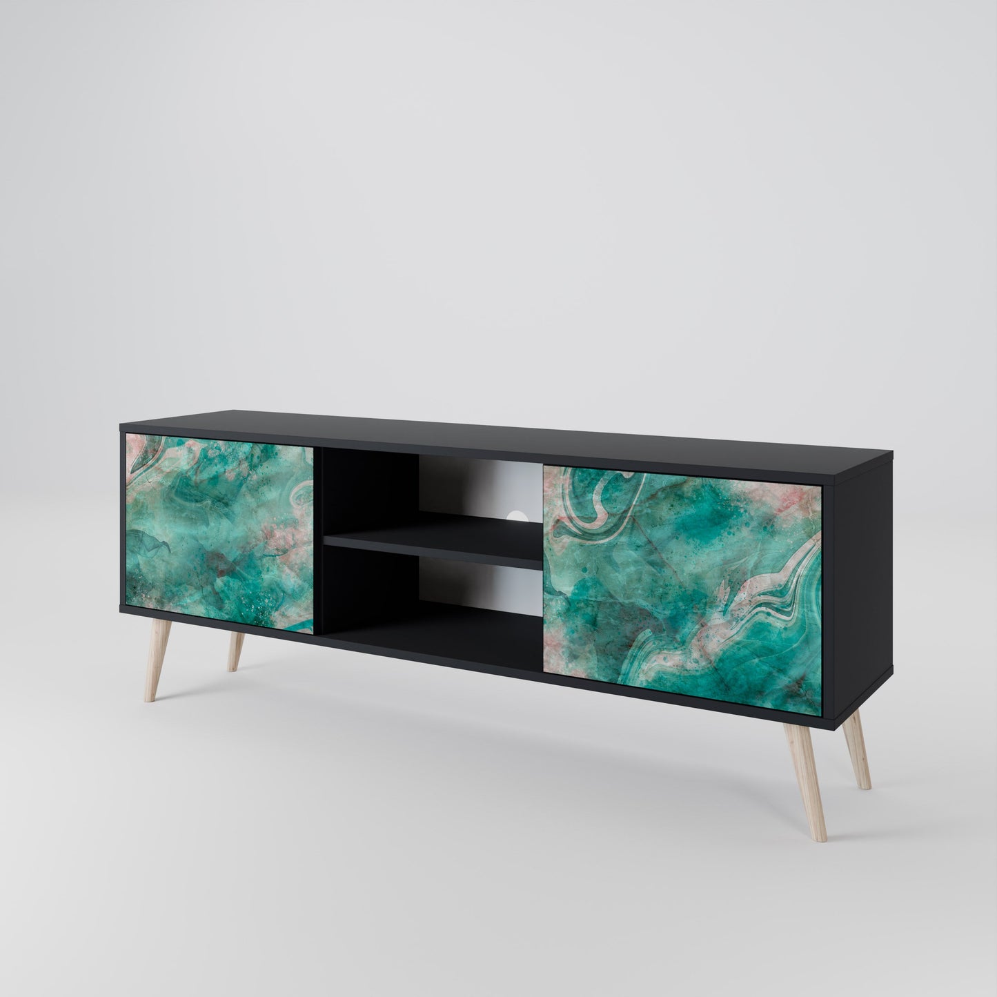 Mobile TV ABSTRACT ALCHEMY a 2 ante con finitura nera