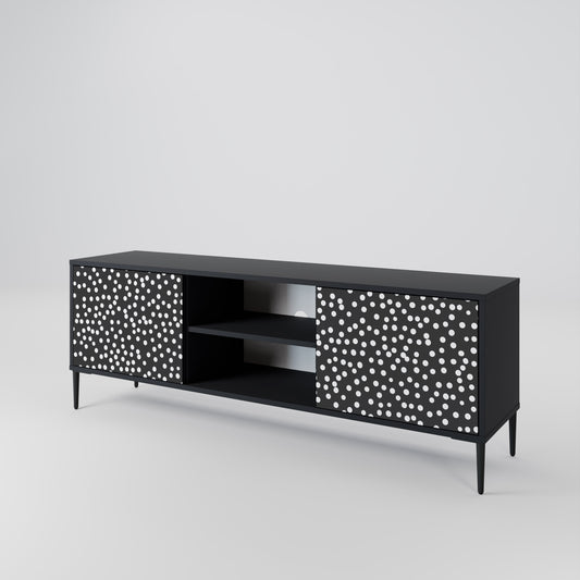 BLINDING LIGHTS 2-Door TV Stand in Black Finish