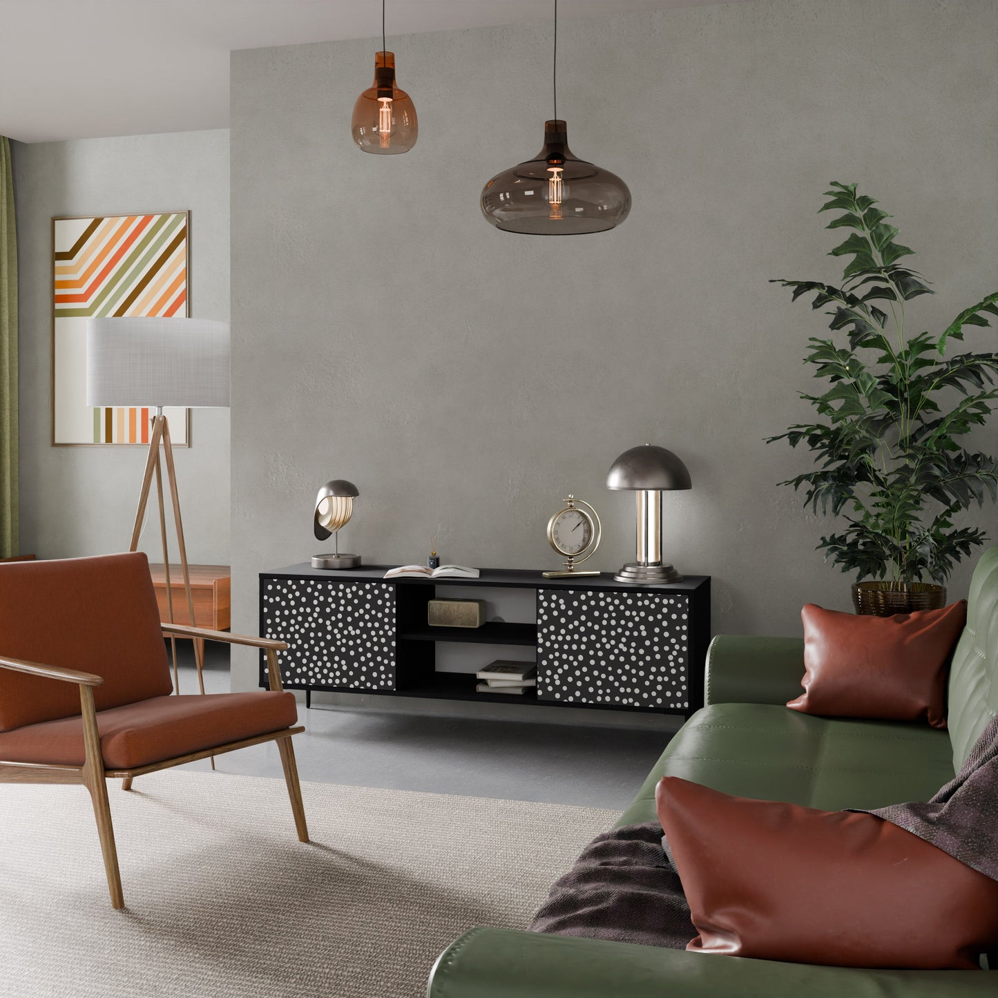 Mobile TV BLINDING LIGHTS a 2 ante con finitura nera