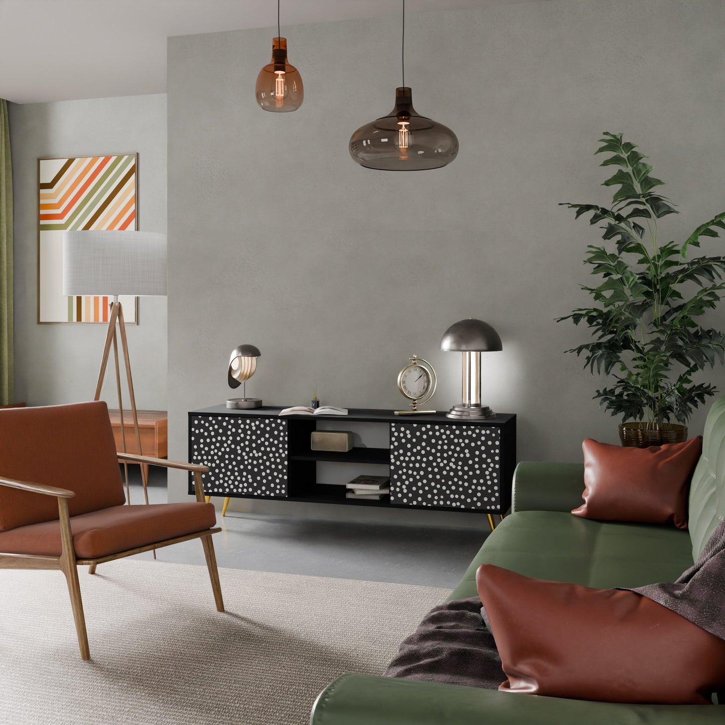Mobile TV BLINDING LIGHTS a 2 ante con finitura nera