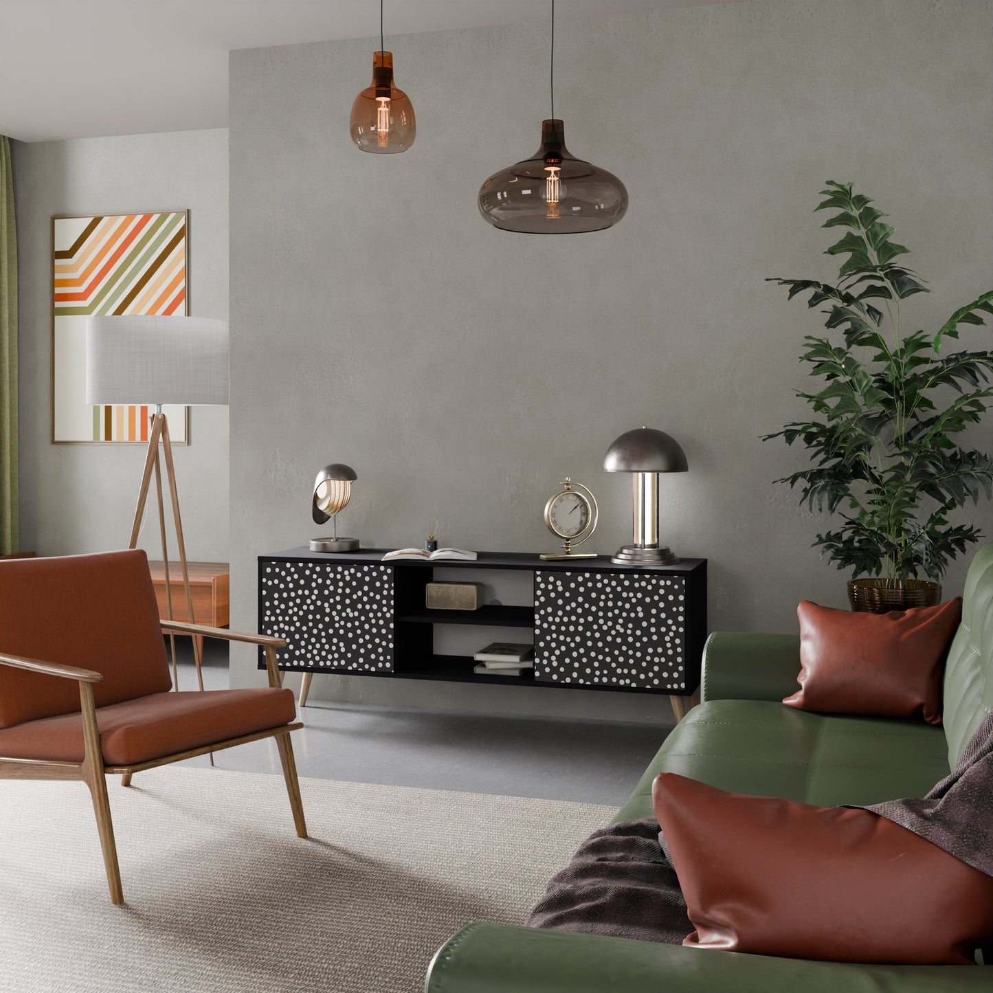 Mobile TV BLINDING LIGHTS a 2 ante con finitura nera