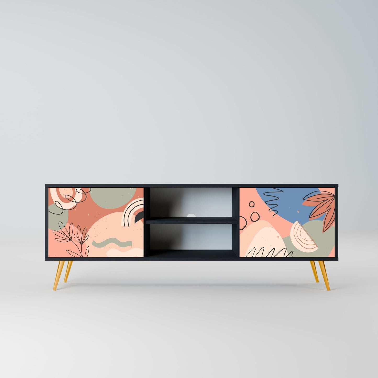 Mobile TV PASTEL DESTINY a 2 ante in finitura nera