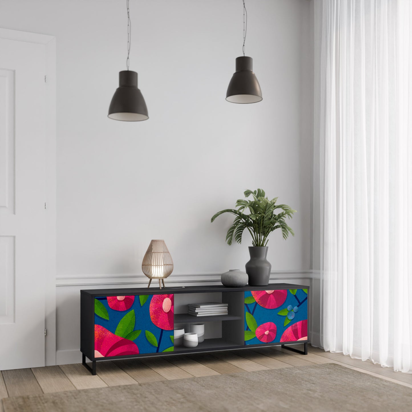 SPRING THOUGHTS Mobile TV a 2 ante con finitura nera