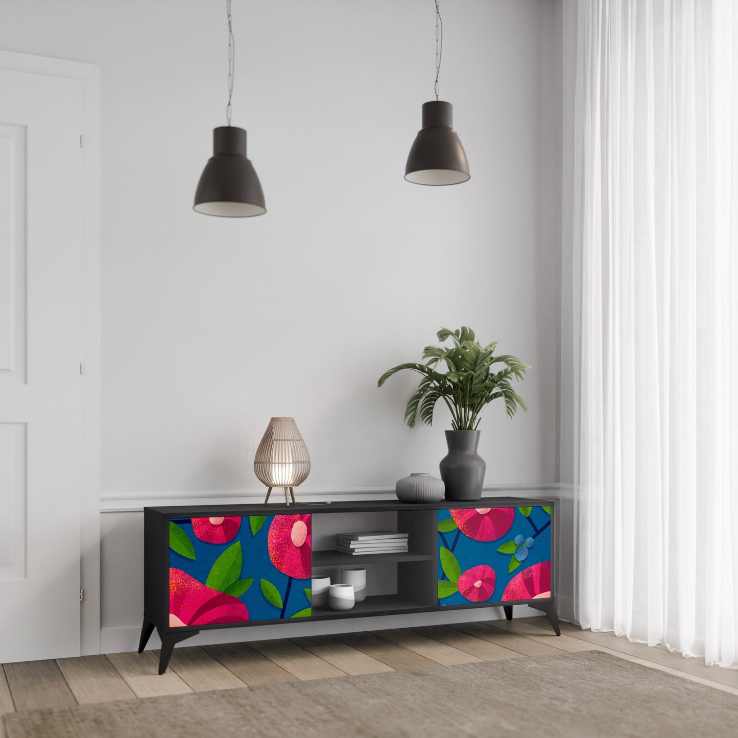 SPRING THOUGHTS Mobile TV a 2 ante con finitura nera