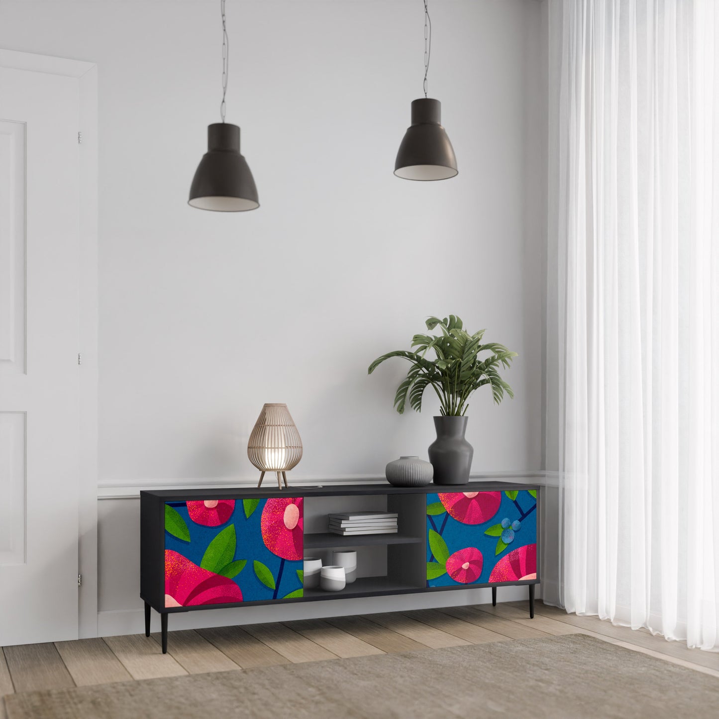 SPRING THOUGHTS Mobile TV a 2 ante con finitura nera