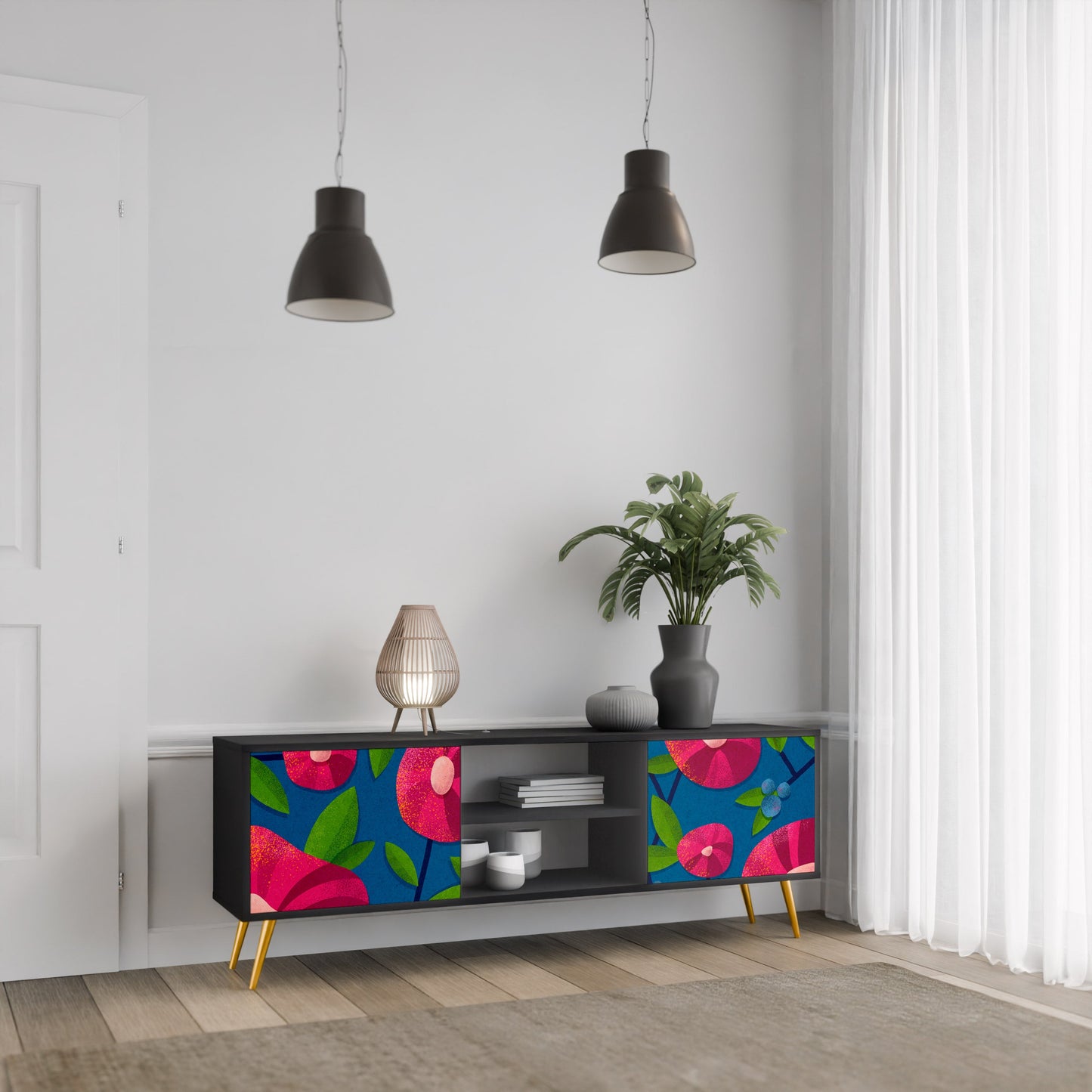 SPRING THOUGHTS Mobile TV a 2 ante con finitura nera