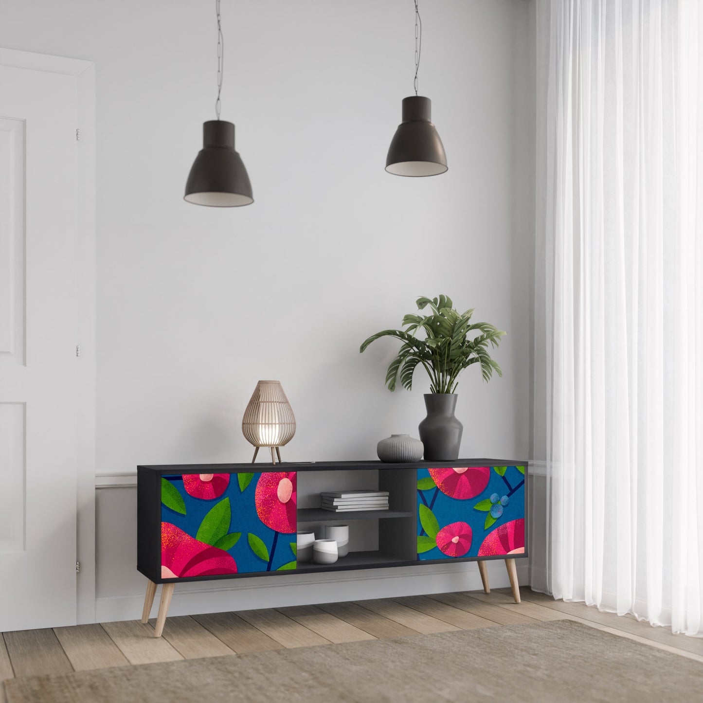 SPRING THOUGHTS Mobile TV a 2 ante con finitura nera