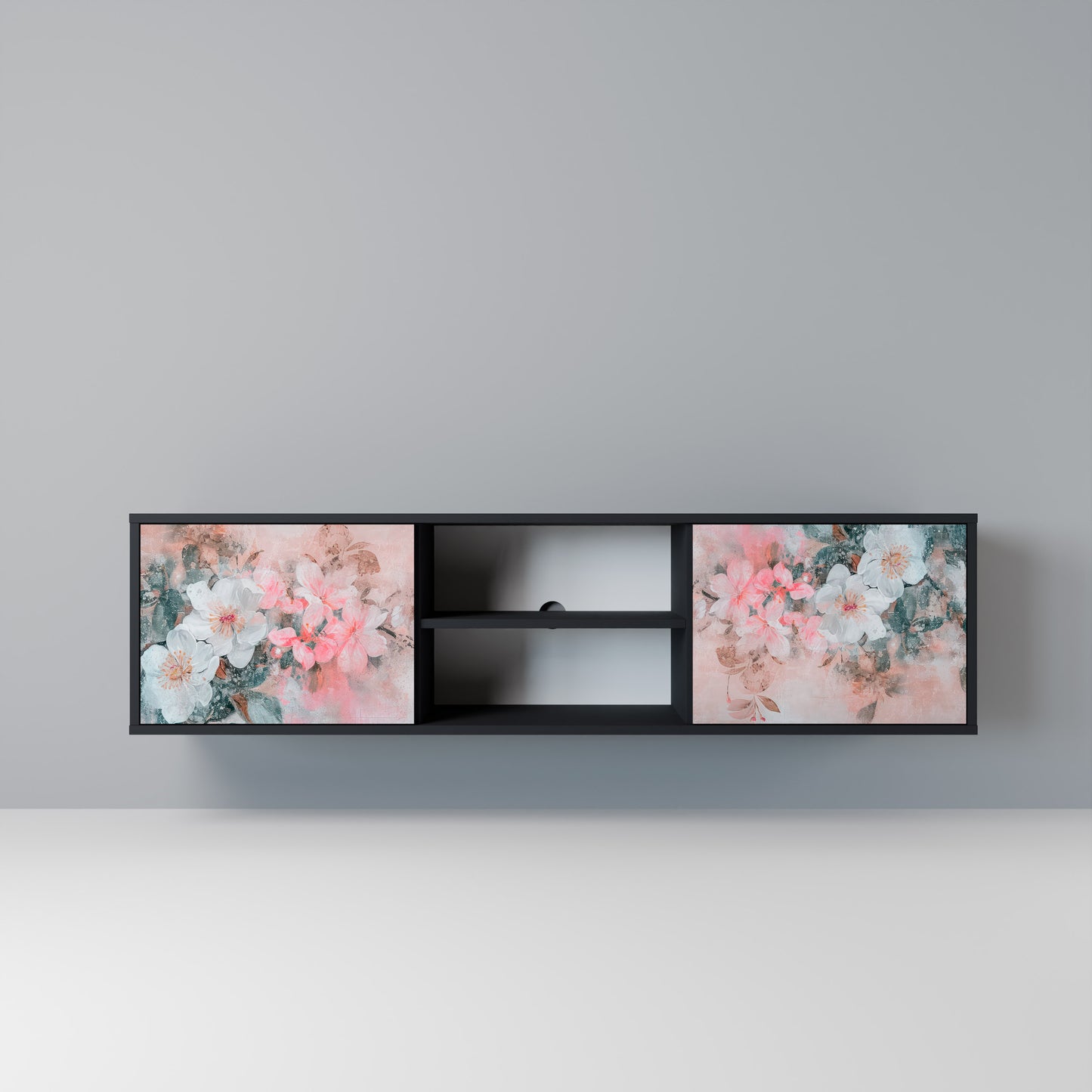 CHERRY BLOSSOM Mobile TV a 2 Ante in Finitura Nera