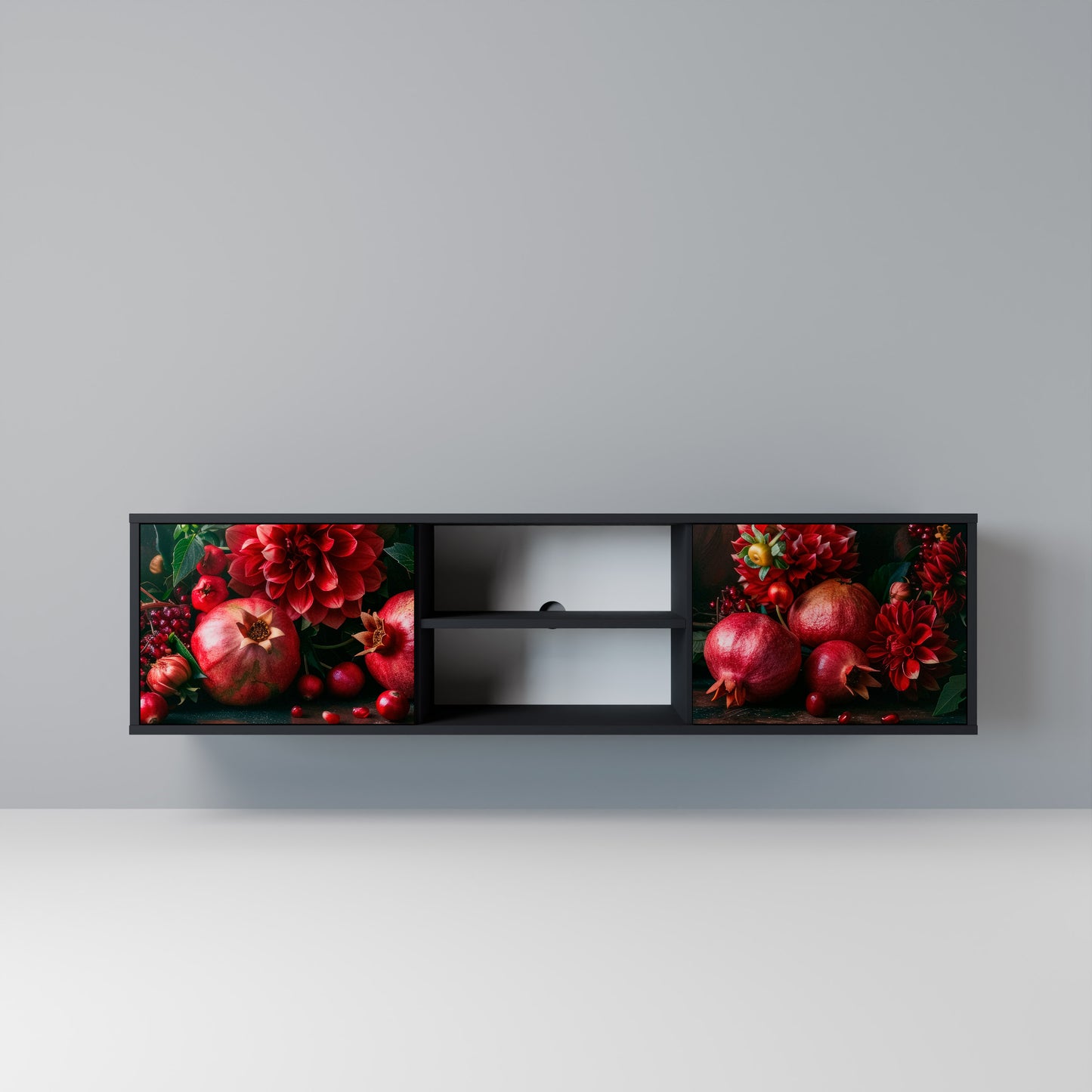 DAHLIAS AND POMEGRANATES Mobile TV a 2 Ante in Finitura Nera