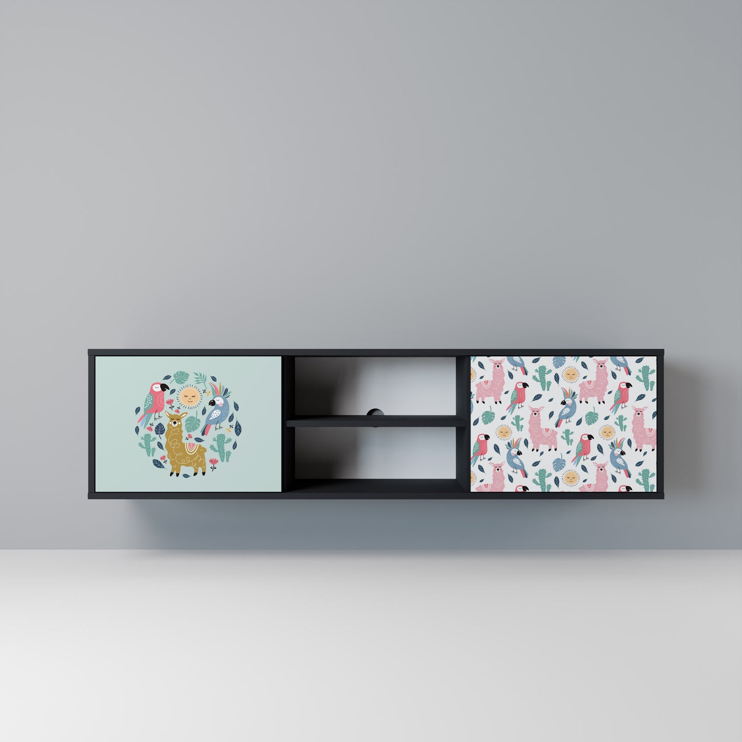 COLORFUL ALPACAS Mobile TV a 2 Ante in Finitura Nera