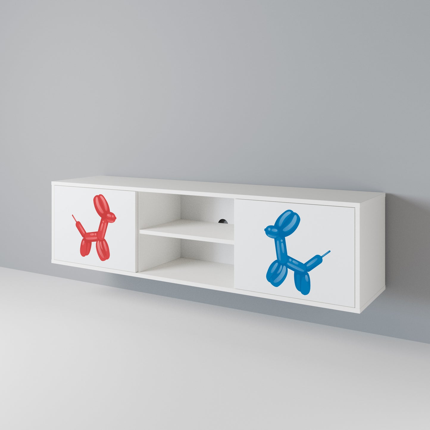 CHILDHOOD MEMORY 2-Door TV Stand in White Finish