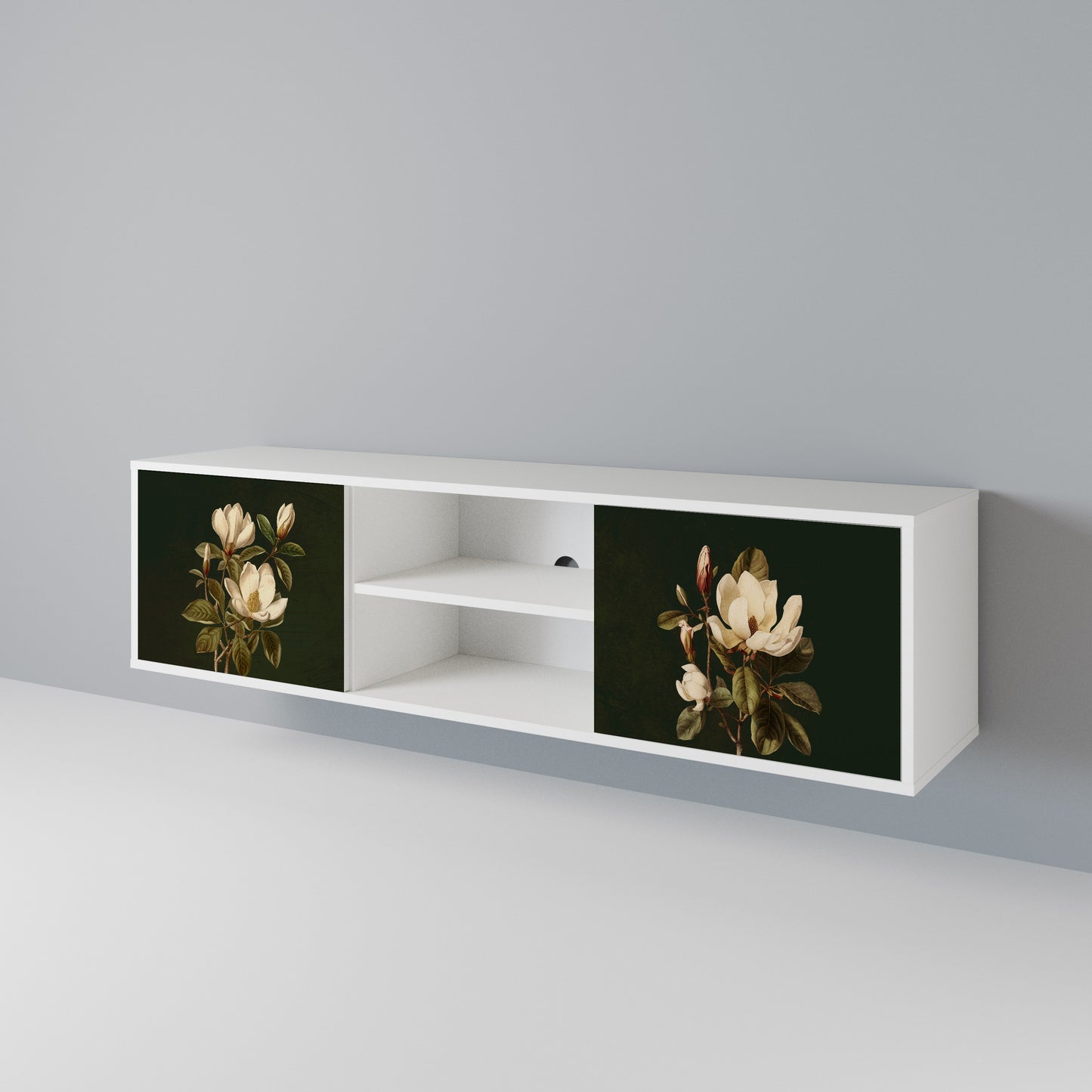 FLORAL NOIR Mobile TV a 2 Ante in Finitura Bianca