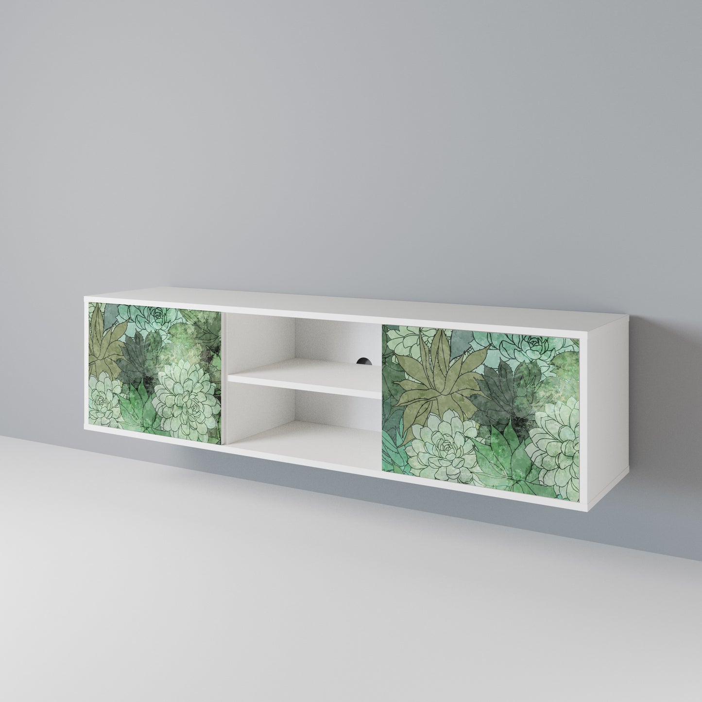 SUCCULENT CLUSTER Mobile TV a 2 Ante in Finitura Bianca