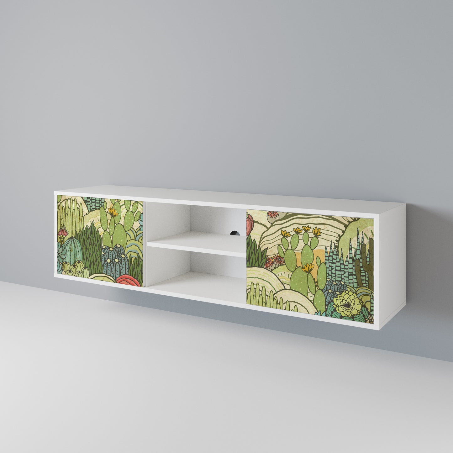 SUCCULENTS KALEIDOSCOPE Mobile TV a 2 Ante in Finitura Bianca