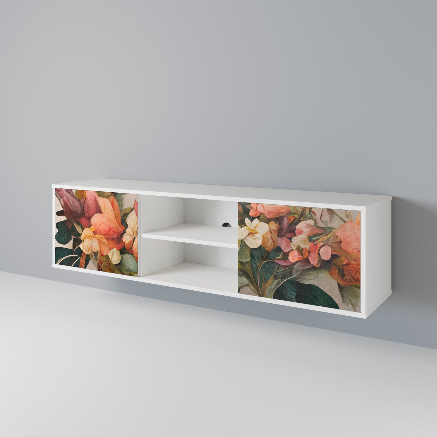 STYLISH BEAUTY Mobile TV a 2 Ante in Finitura Bianca