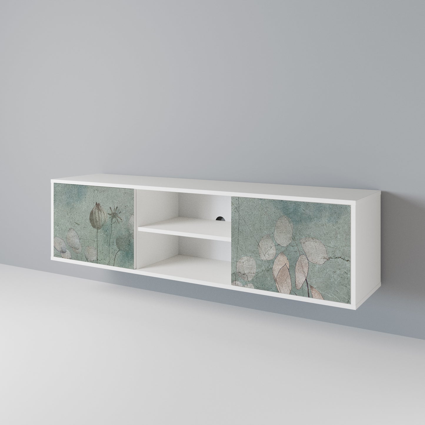 NIGHT LADY Mobile TV a 2 Ante in Finitura Bianca