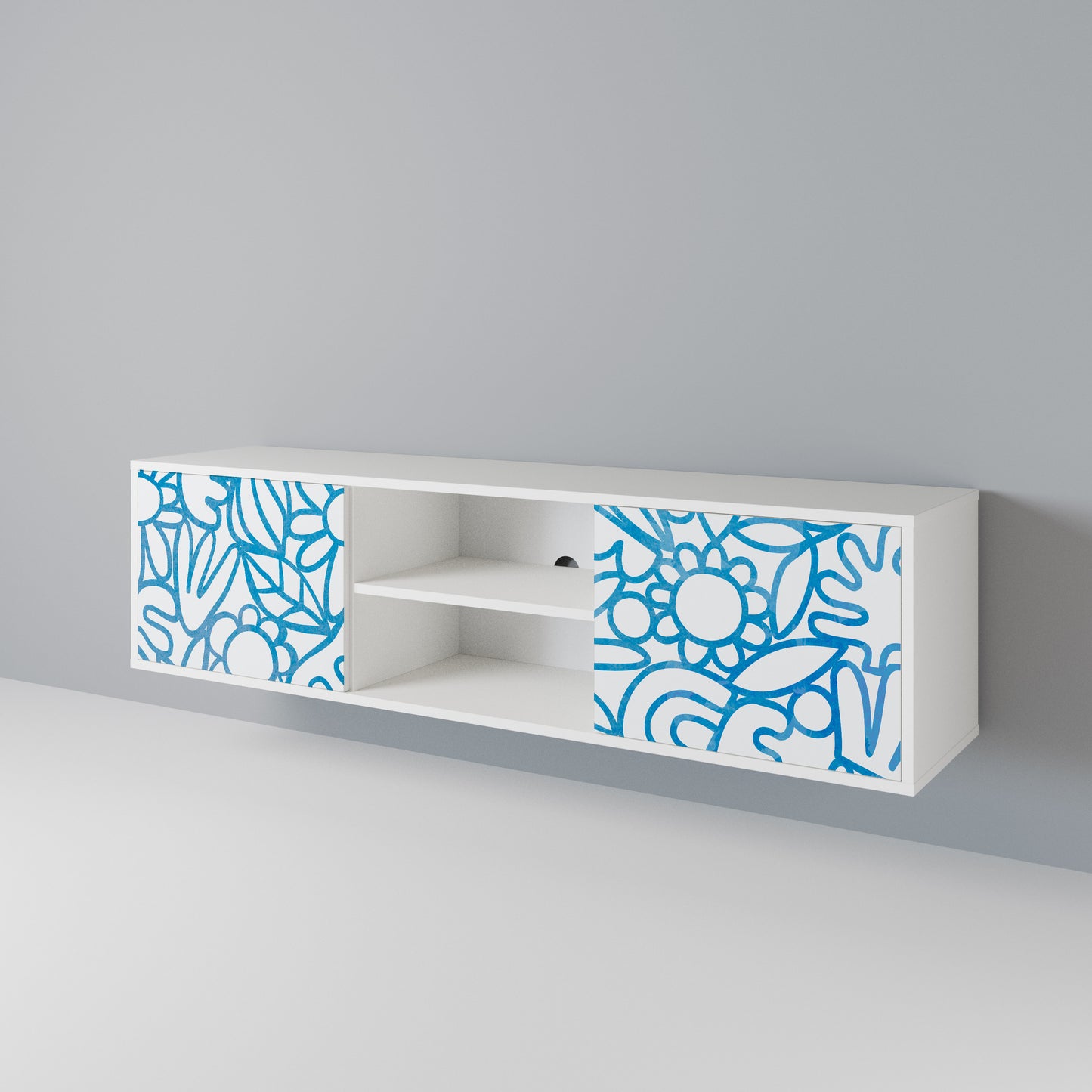 BLOOMY MORNING Mobile TV a 2 Ante in Finitura Bianca