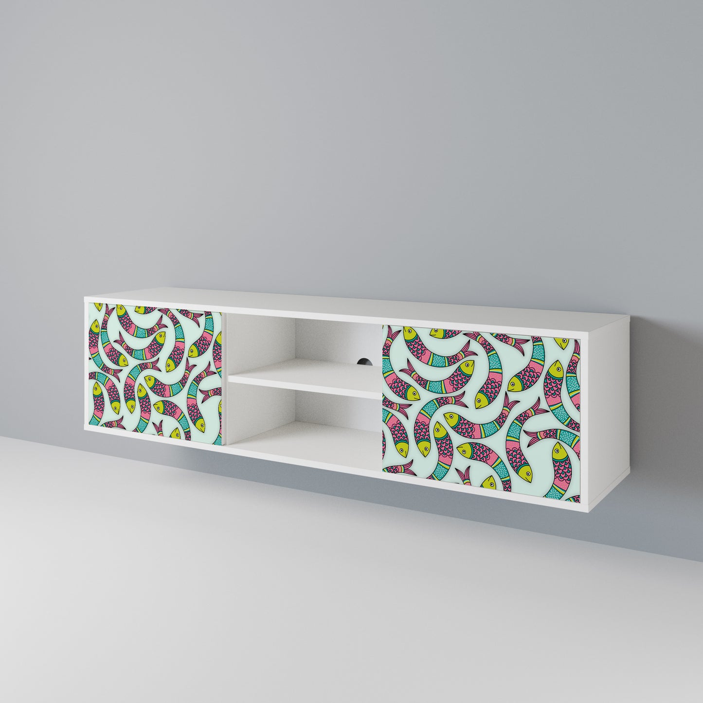 INDIAN FISH Mobile TV a 2 Ante in Finitura Bianca