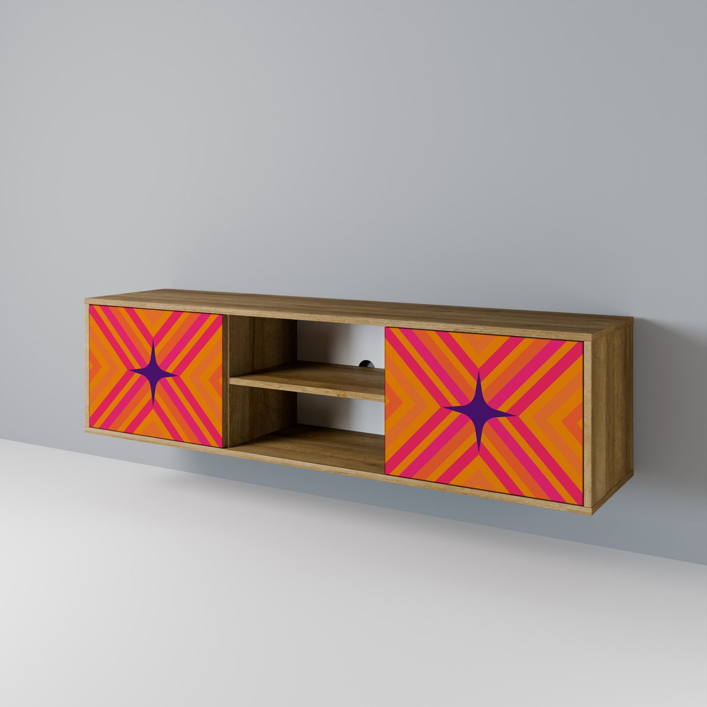 Mobile TV a 2 ante GEOMETRIC BRILLIANCE in effetto rovere