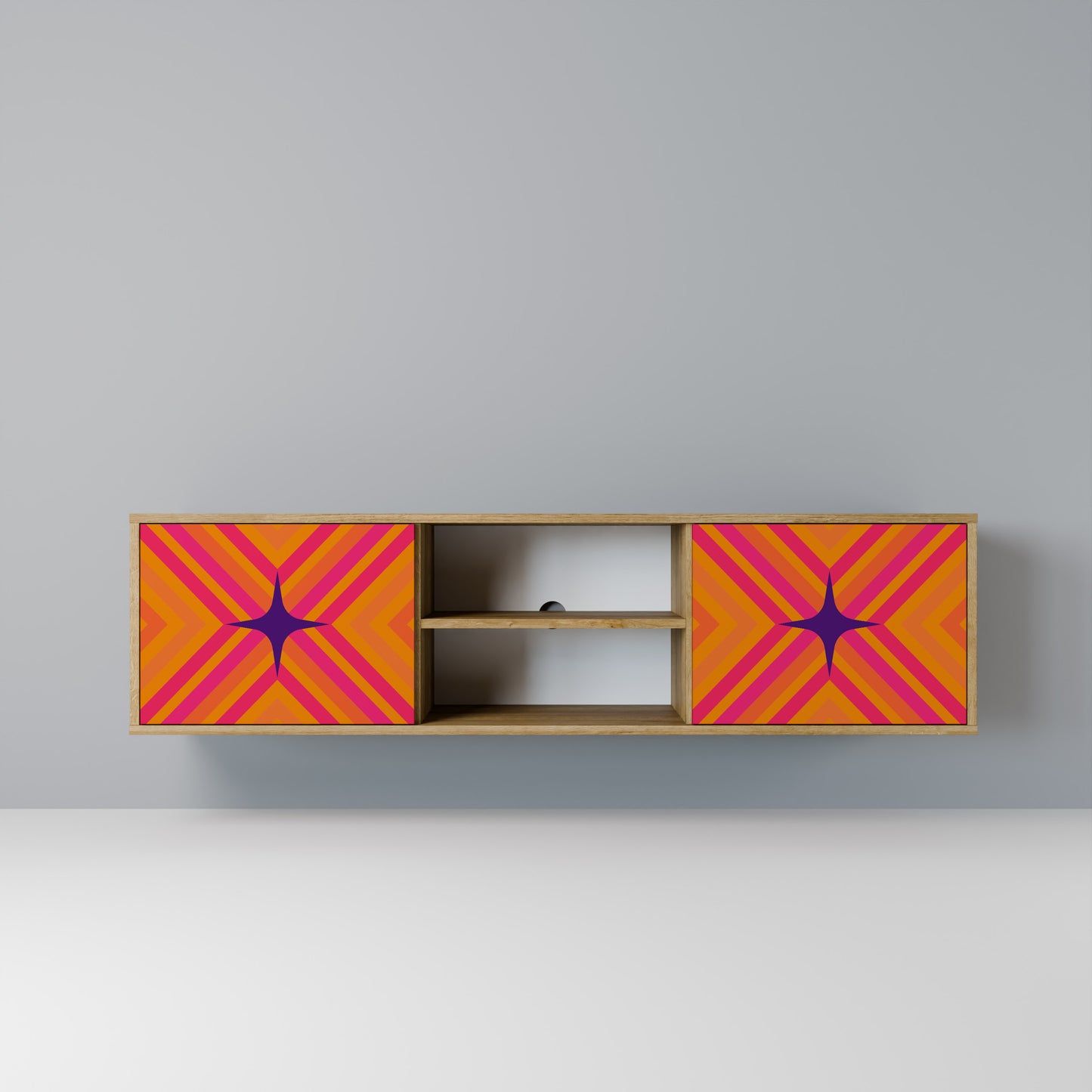 Mobile TV a 2 ante GEOMETRIC BRILLIANCE in effetto rovere