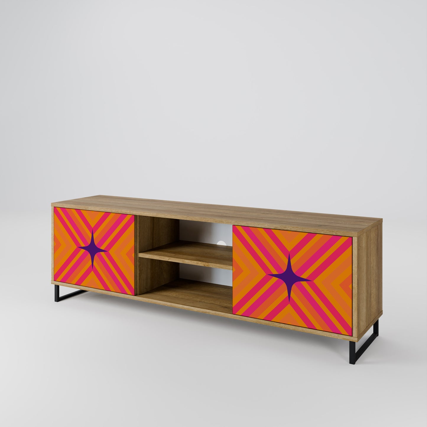 Mobile TV a 2 ante GEOMETRIC BRILLIANCE in effetto rovere