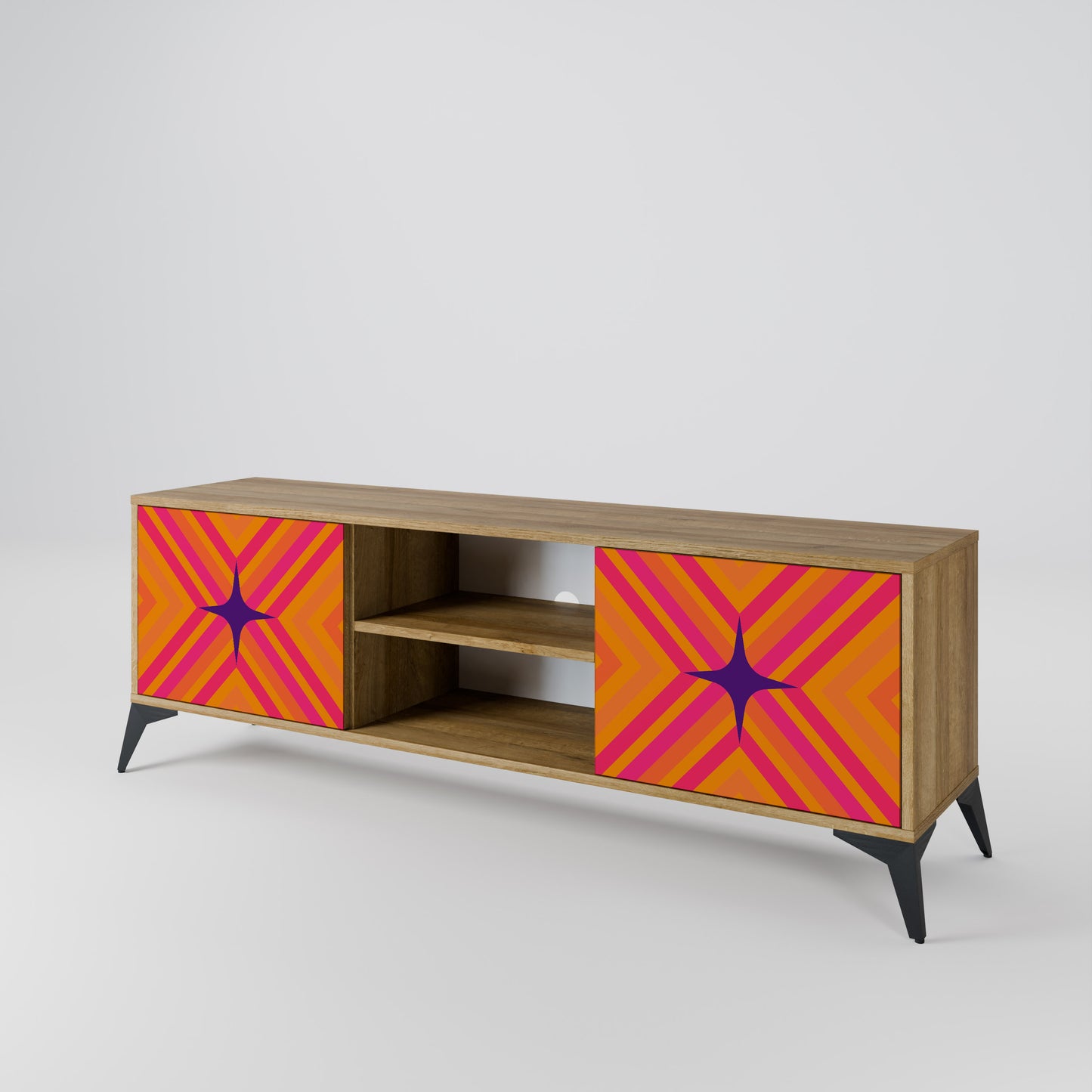 Mobile TV a 2 ante GEOMETRIC BRILLIANCE in effetto rovere