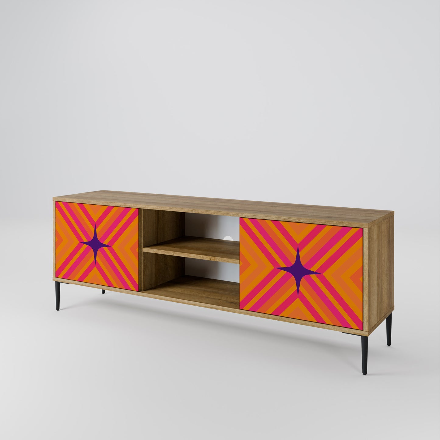 Mobile TV a 2 ante GEOMETRIC BRILLIANCE in effetto rovere