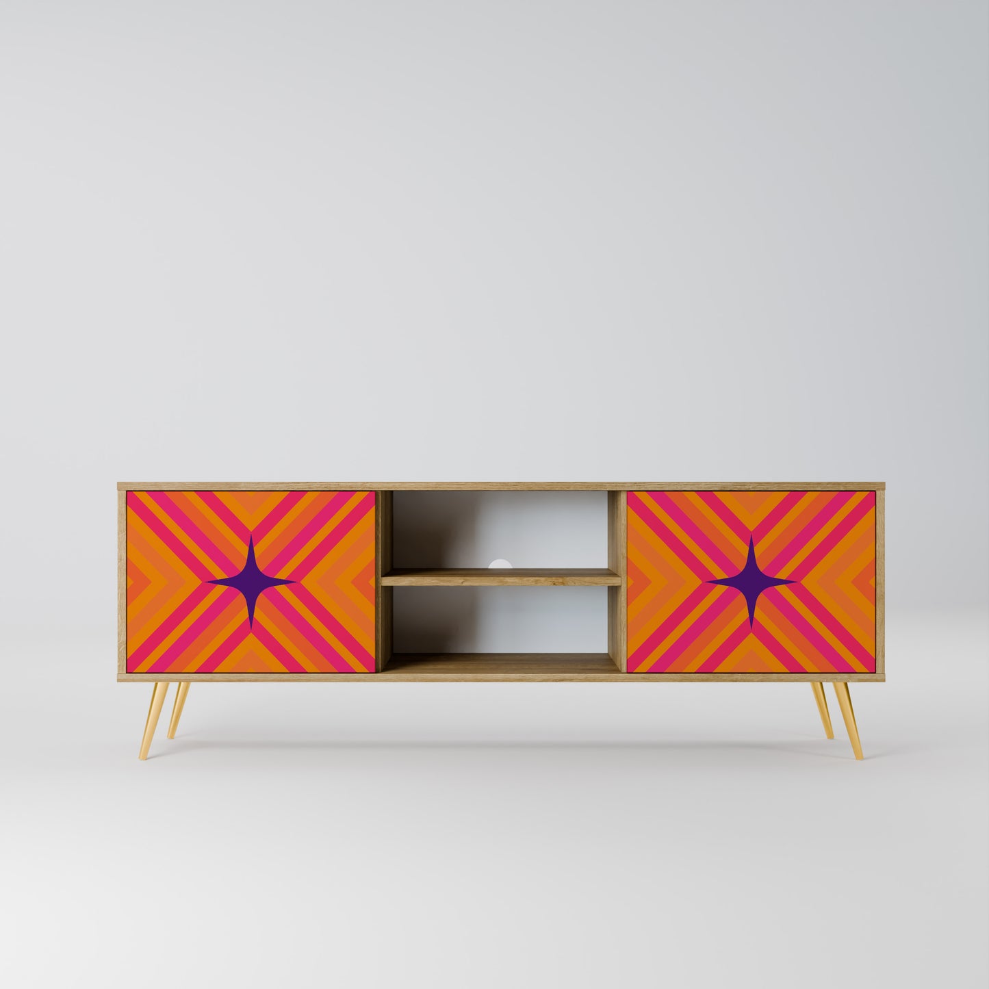 Mobile TV a 2 ante GEOMETRIC BRILLIANCE in effetto rovere