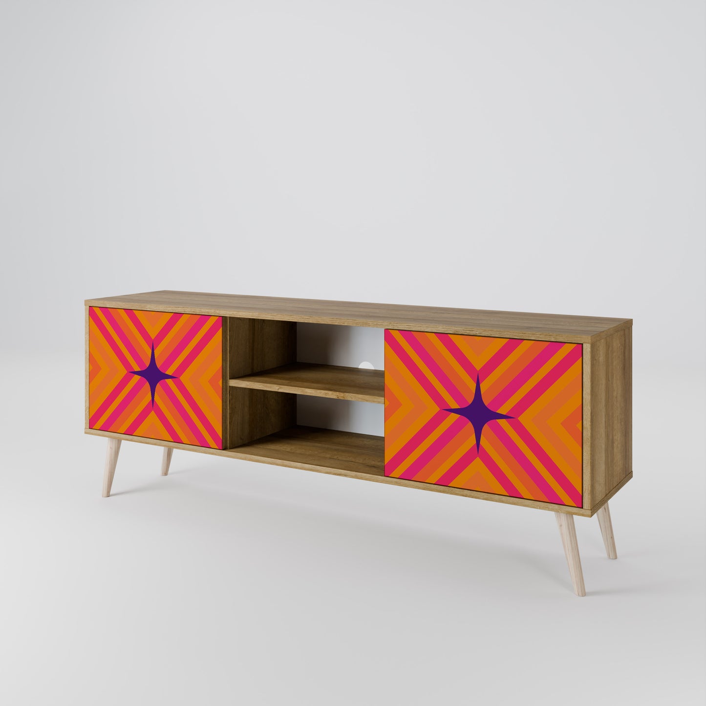 Mobile TV a 2 ante GEOMETRIC BRILLIANCE in effetto rovere