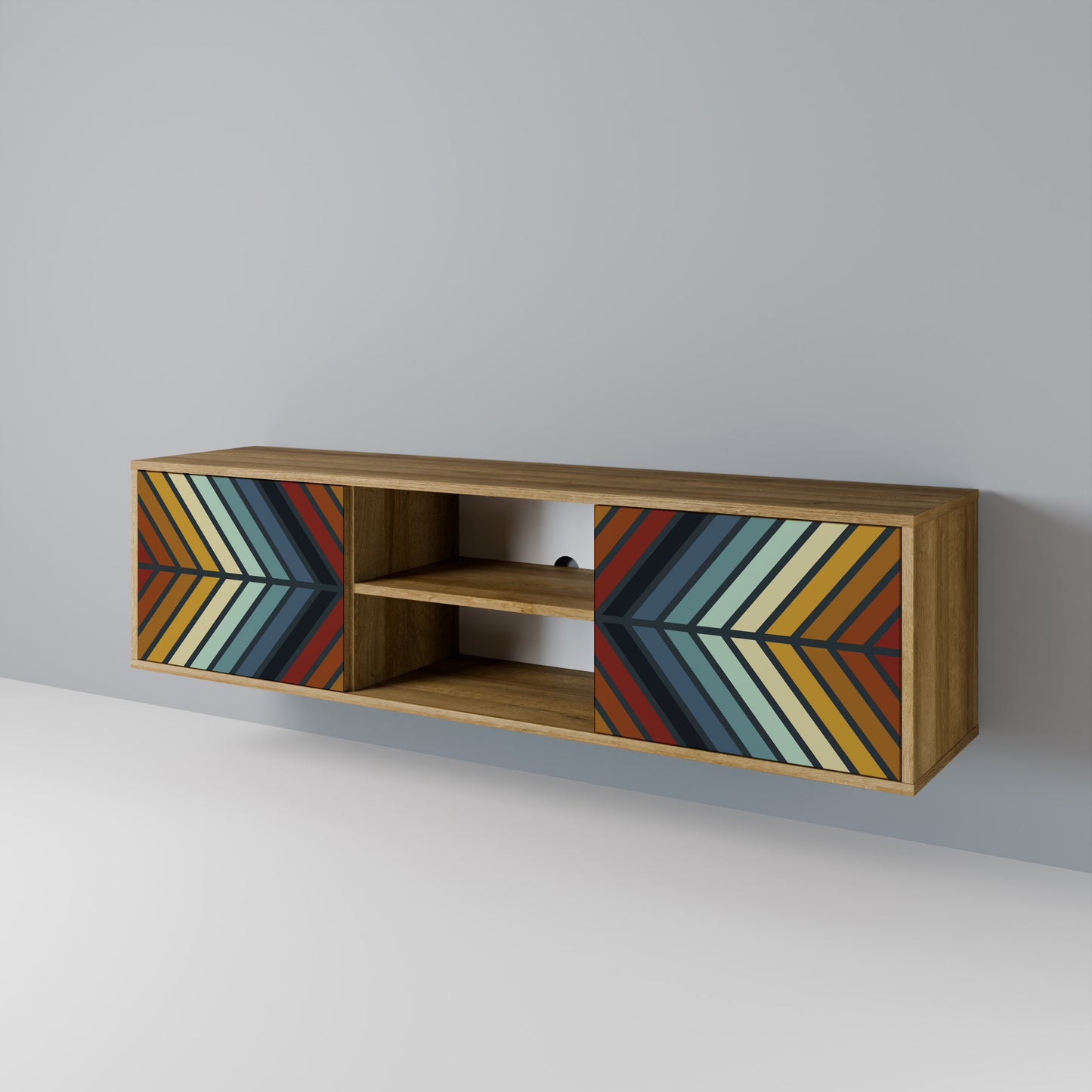 Mobile TV INDIGENO ZIGZAG a 2 ante in effetto rovere