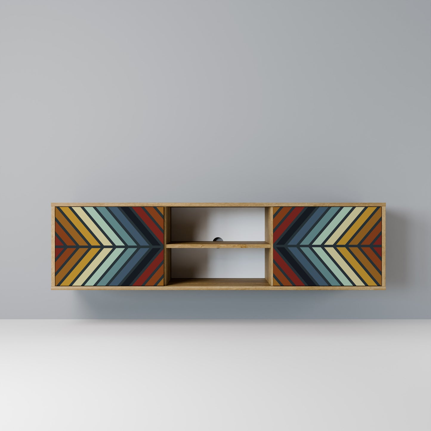 Mobile TV INDIGENO ZIGZAG a 2 ante in effetto rovere