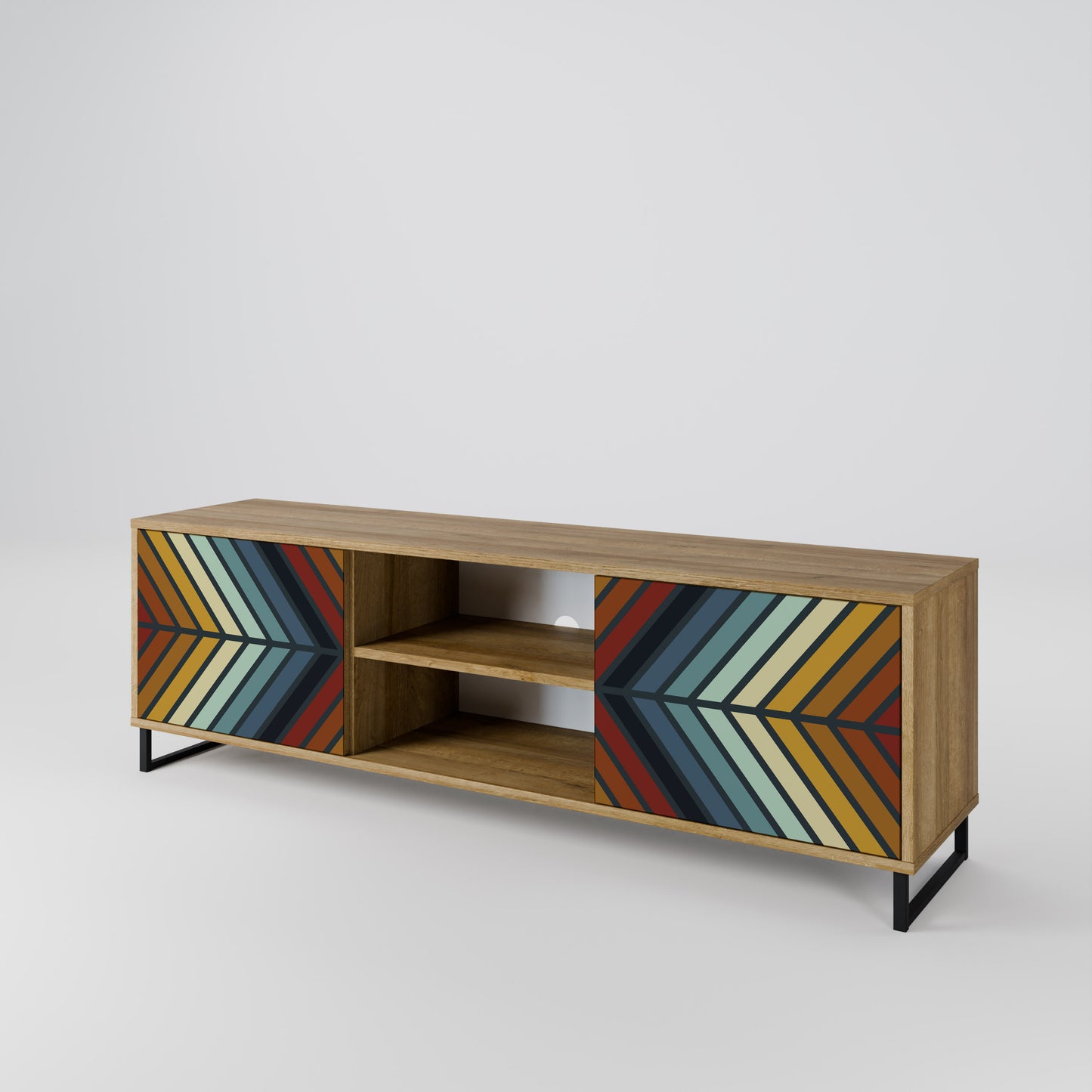 Mobile TV INDIGENO ZIGZAG a 2 ante in effetto rovere
