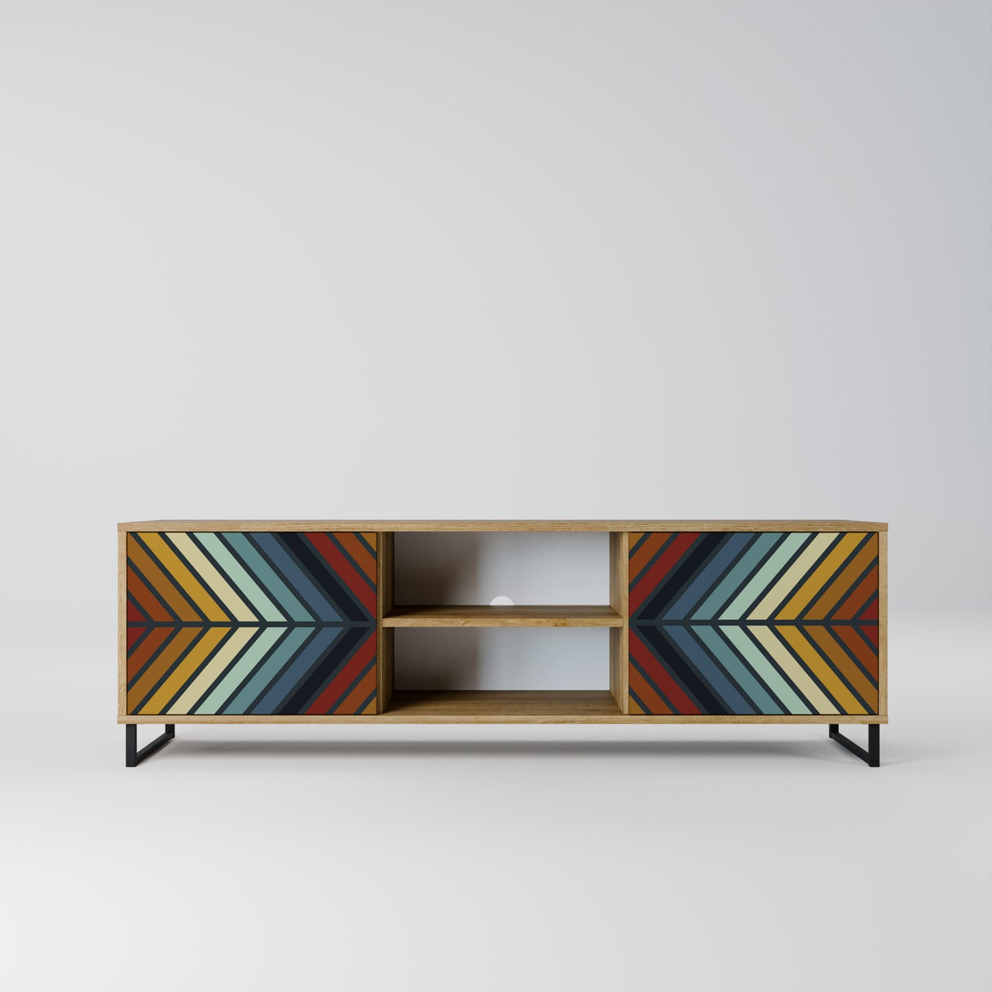 Mobile TV INDIGENO ZIGZAG a 2 ante in effetto rovere