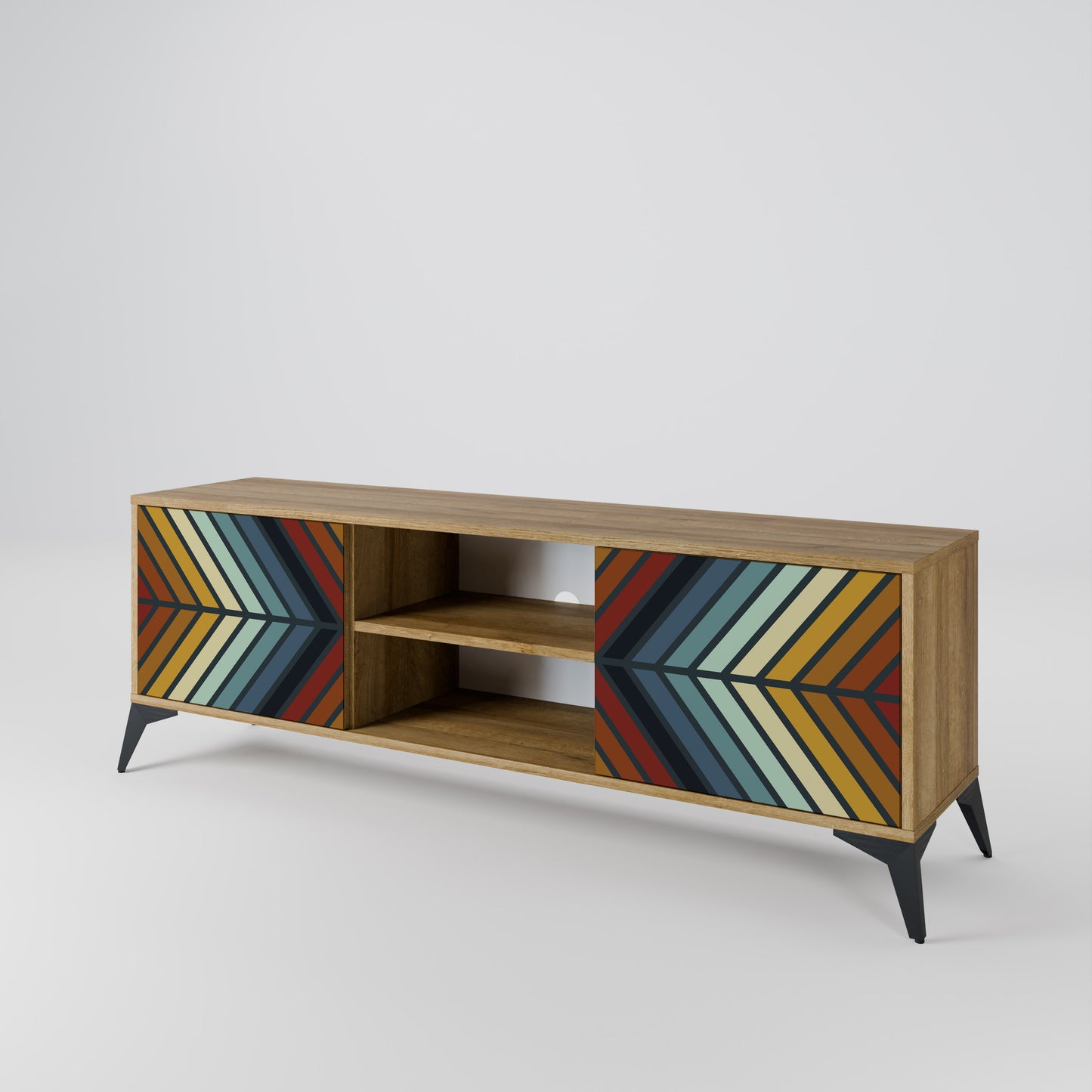 Mobile TV INDIGENO ZIGZAG a 2 ante in effetto rovere
