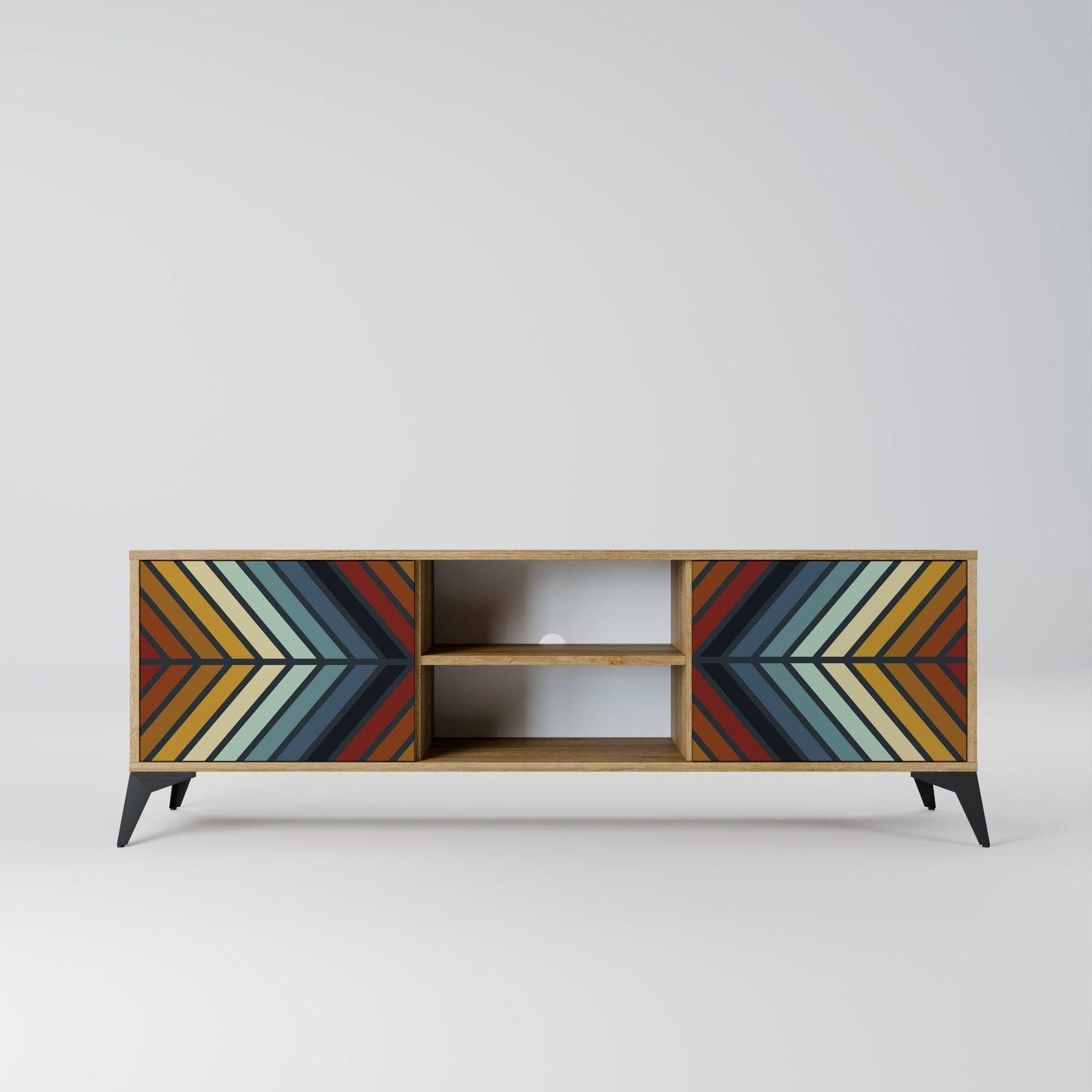 Mobile TV INDIGENO ZIGZAG a 2 ante in effetto rovere