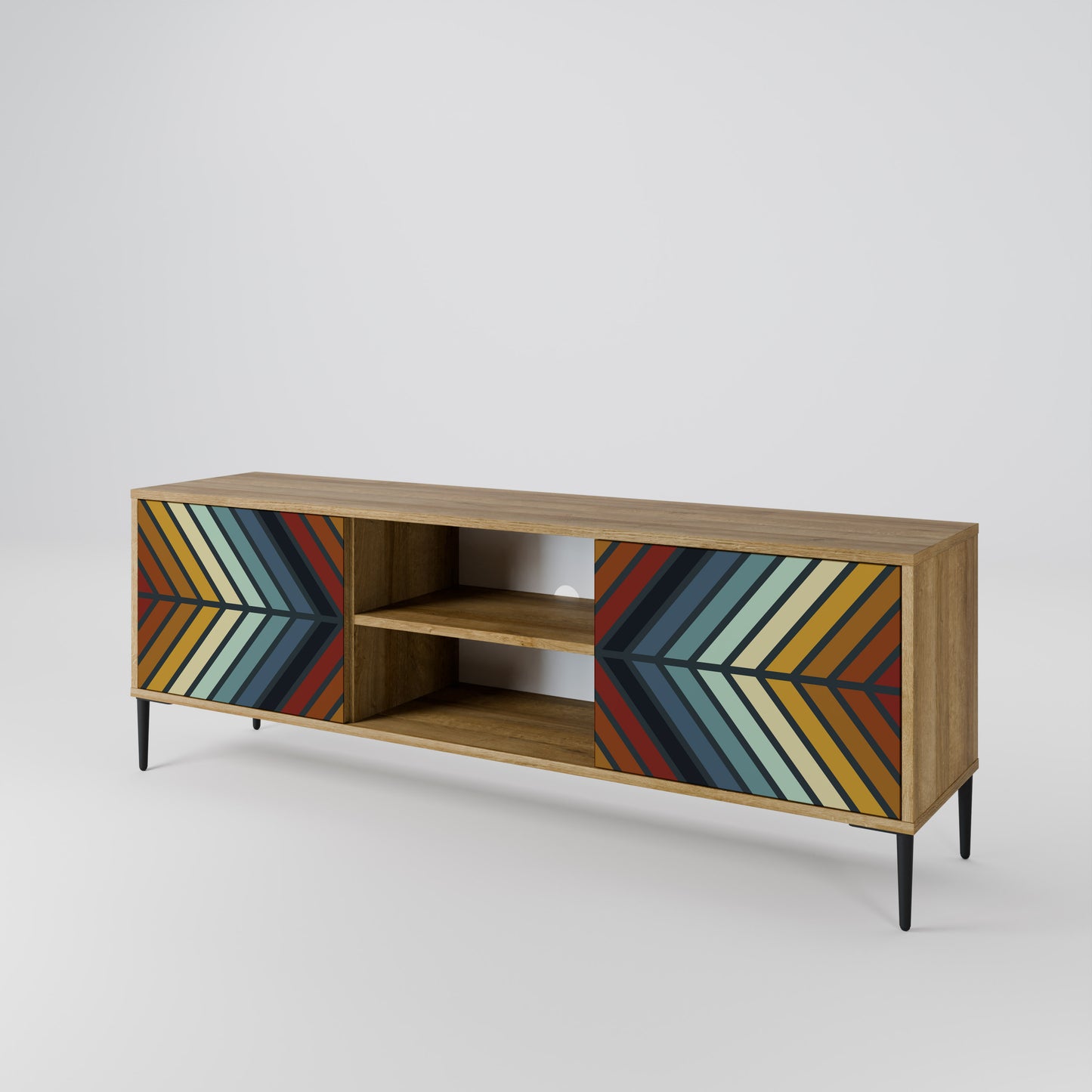 Mobile TV INDIGENO ZIGZAG a 2 ante in effetto rovere