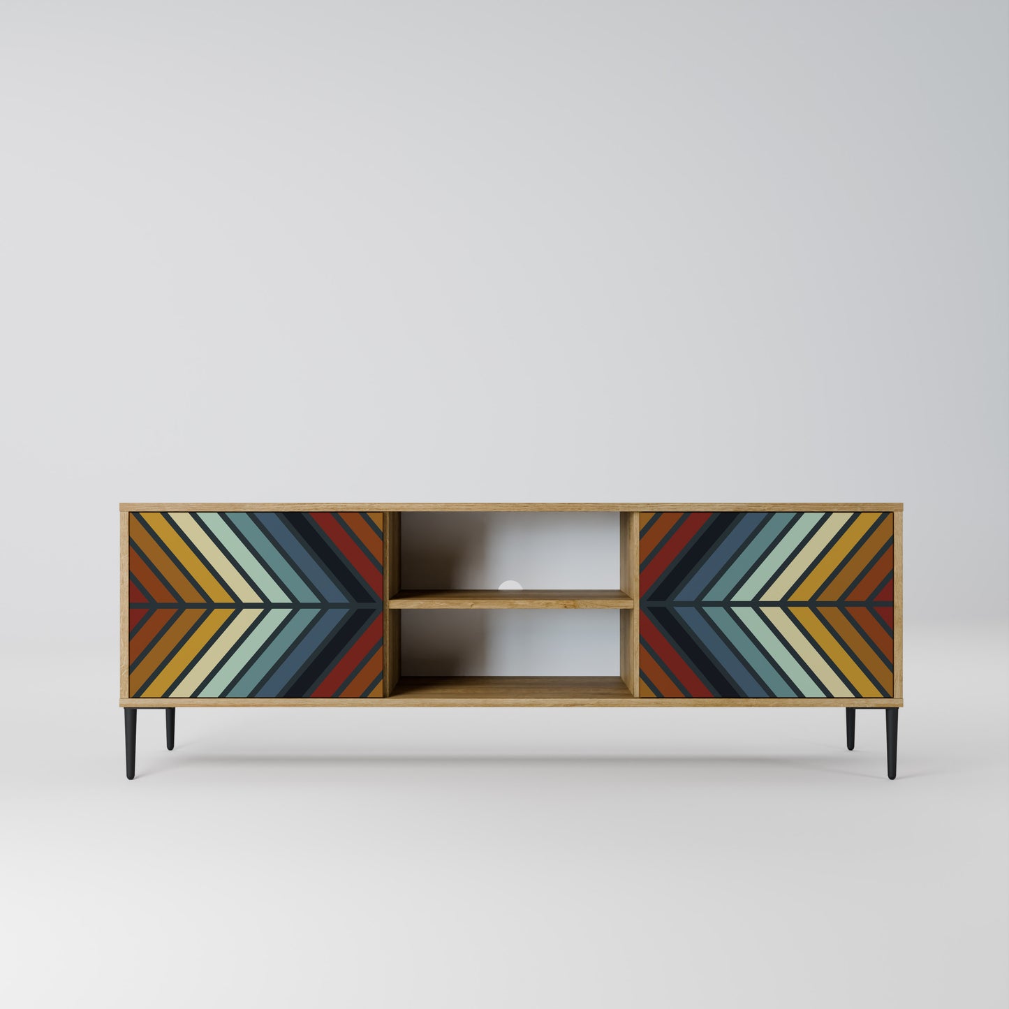 Mobile TV INDIGENO ZIGZAG a 2 ante in effetto rovere