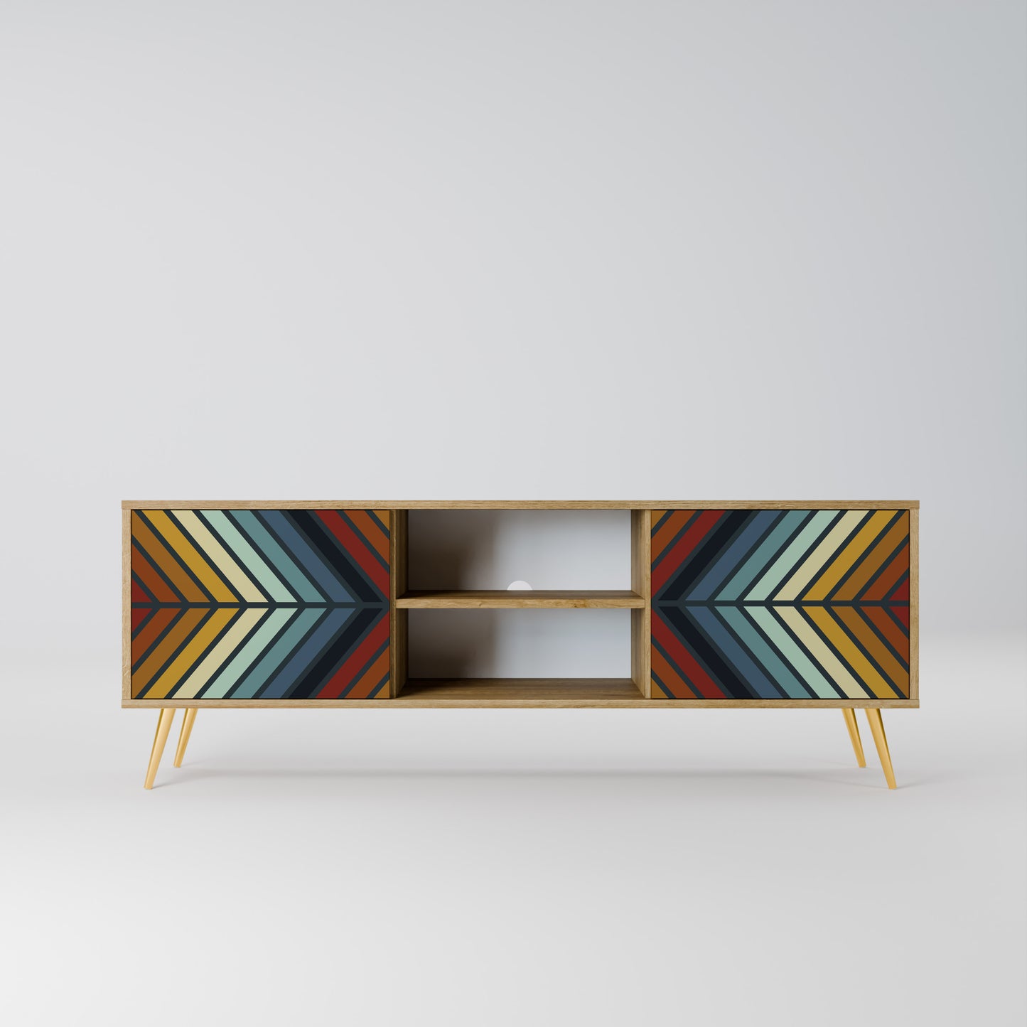 Mobile TV INDIGENO ZIGZAG a 2 ante in effetto rovere