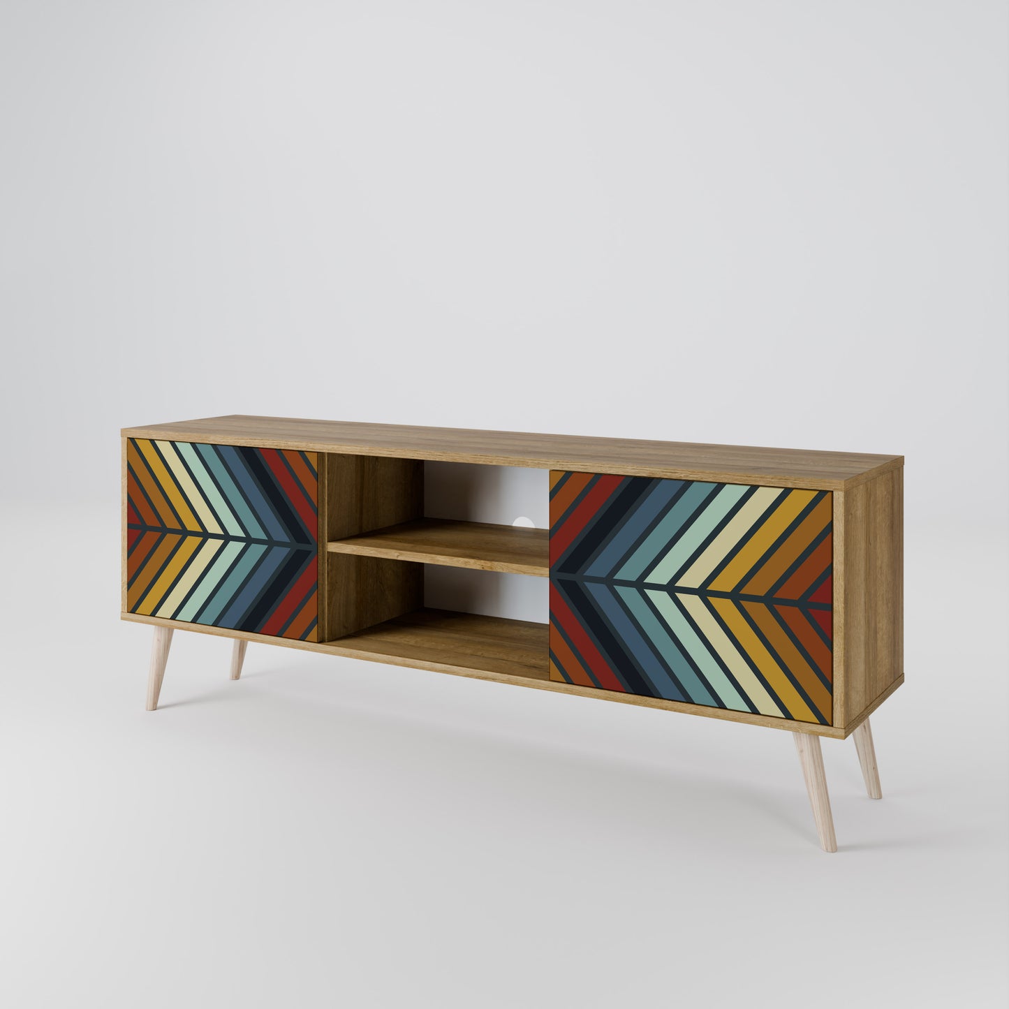 Mobile TV INDIGENO ZIGZAG a 2 ante in effetto rovere