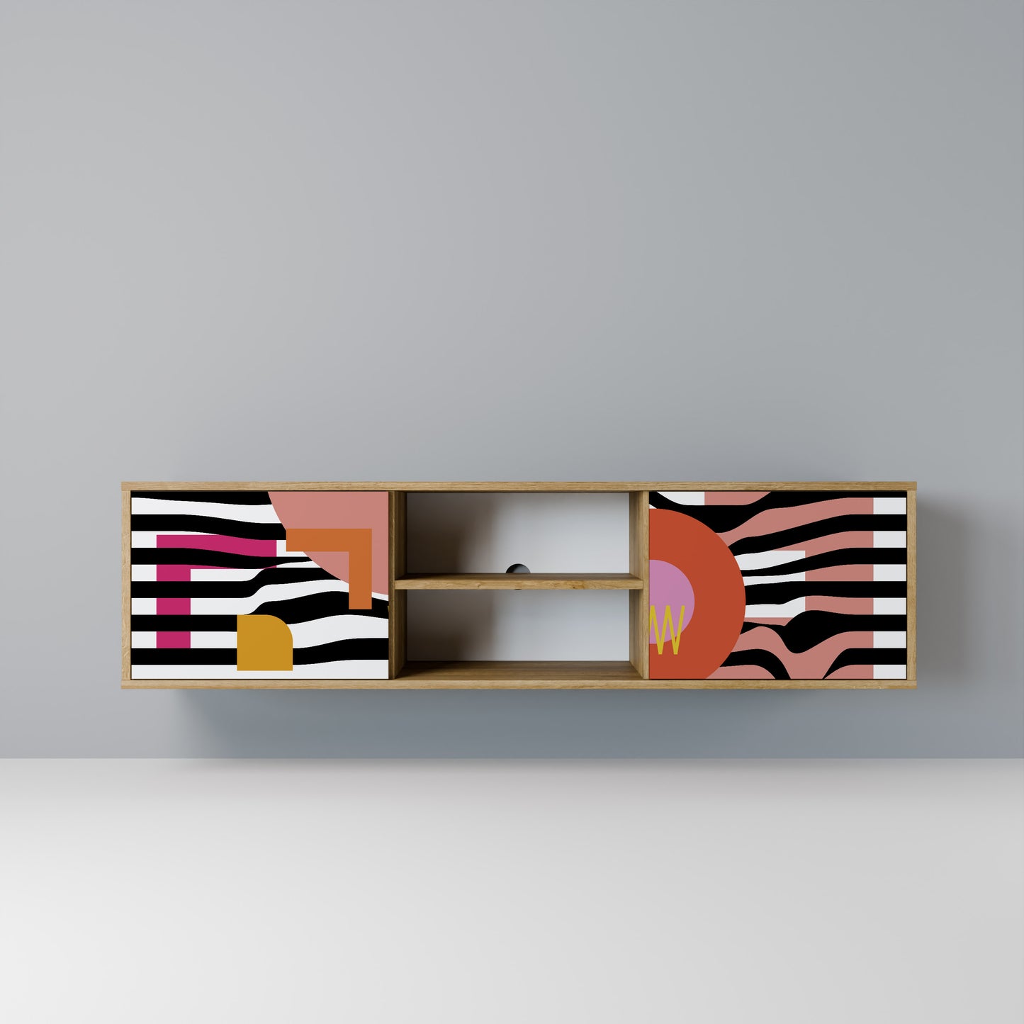 Mobile TV a 2 ante CHROMATIC ABSTRACT in effetto rovere