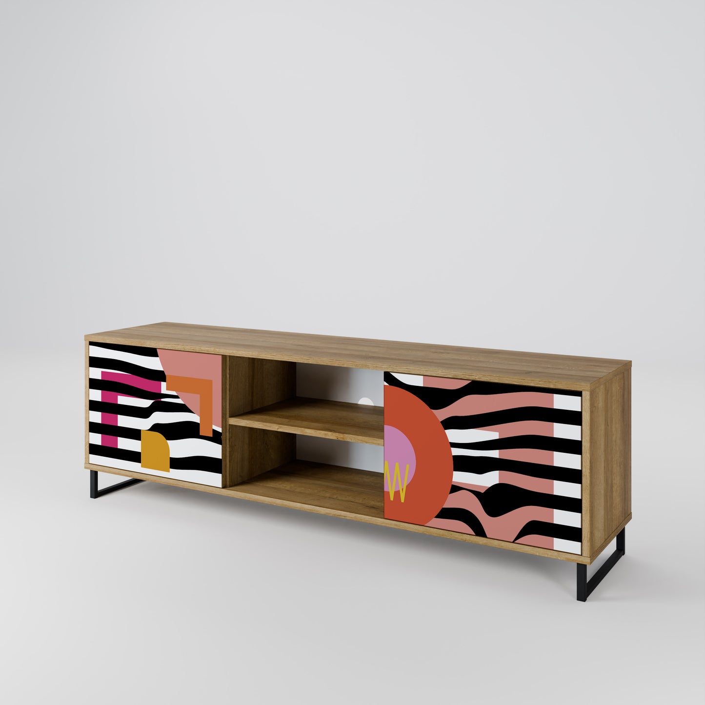 Mobile TV a 2 ante CHROMATIC ABSTRACT in effetto rovere