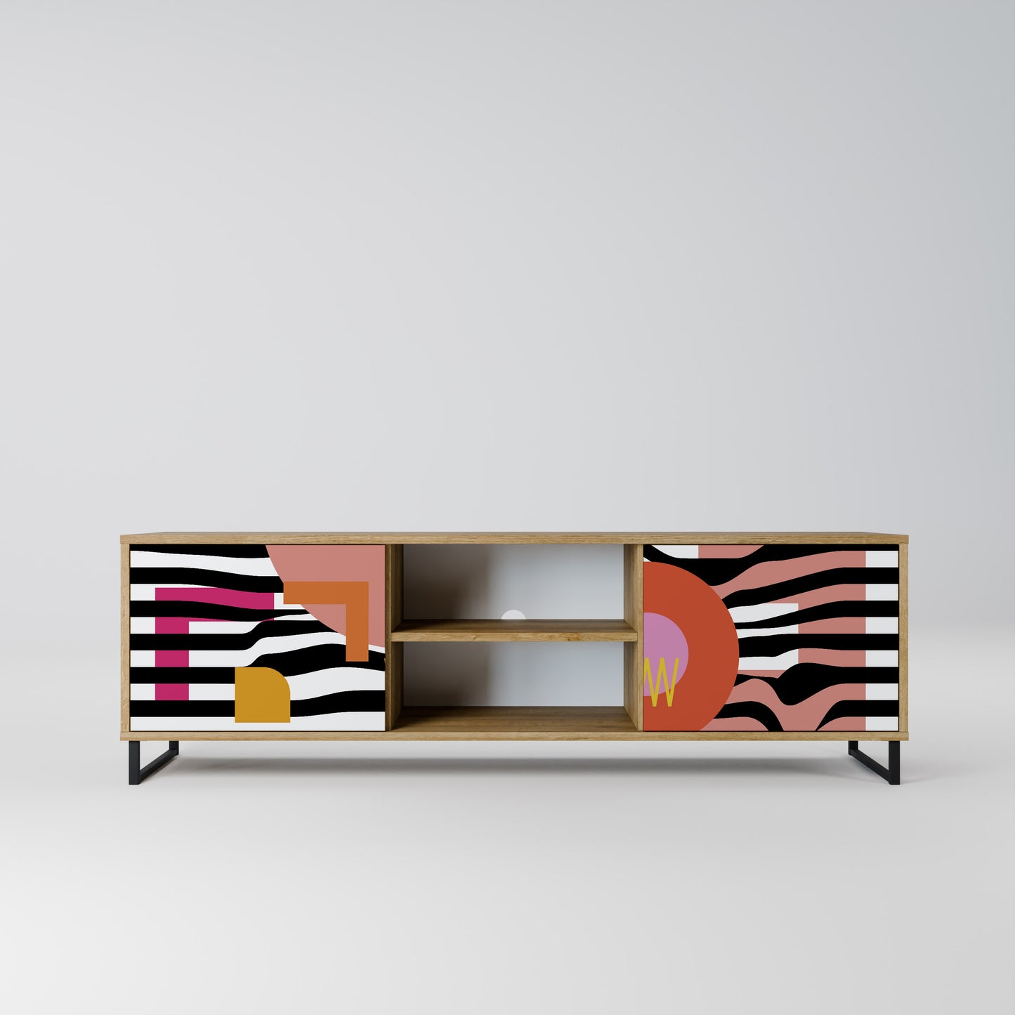 Mobile TV a 2 ante CHROMATIC ABSTRACT in effetto rovere