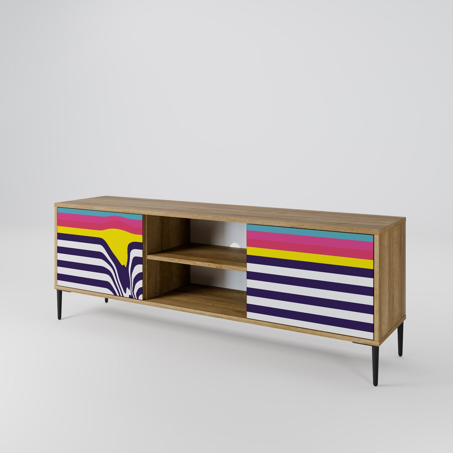 Mobile TV a 2 ante COLORFUL DIVERSION in effetto rovere