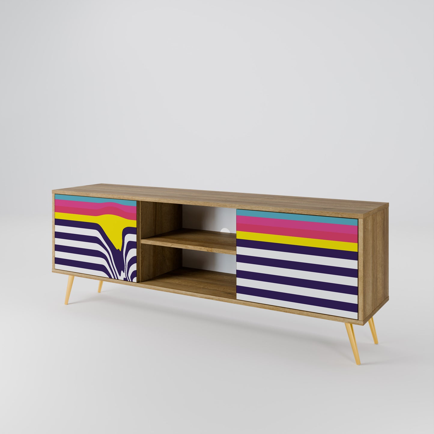 Mobile TV a 2 ante COLORFUL DIVERSION in effetto rovere