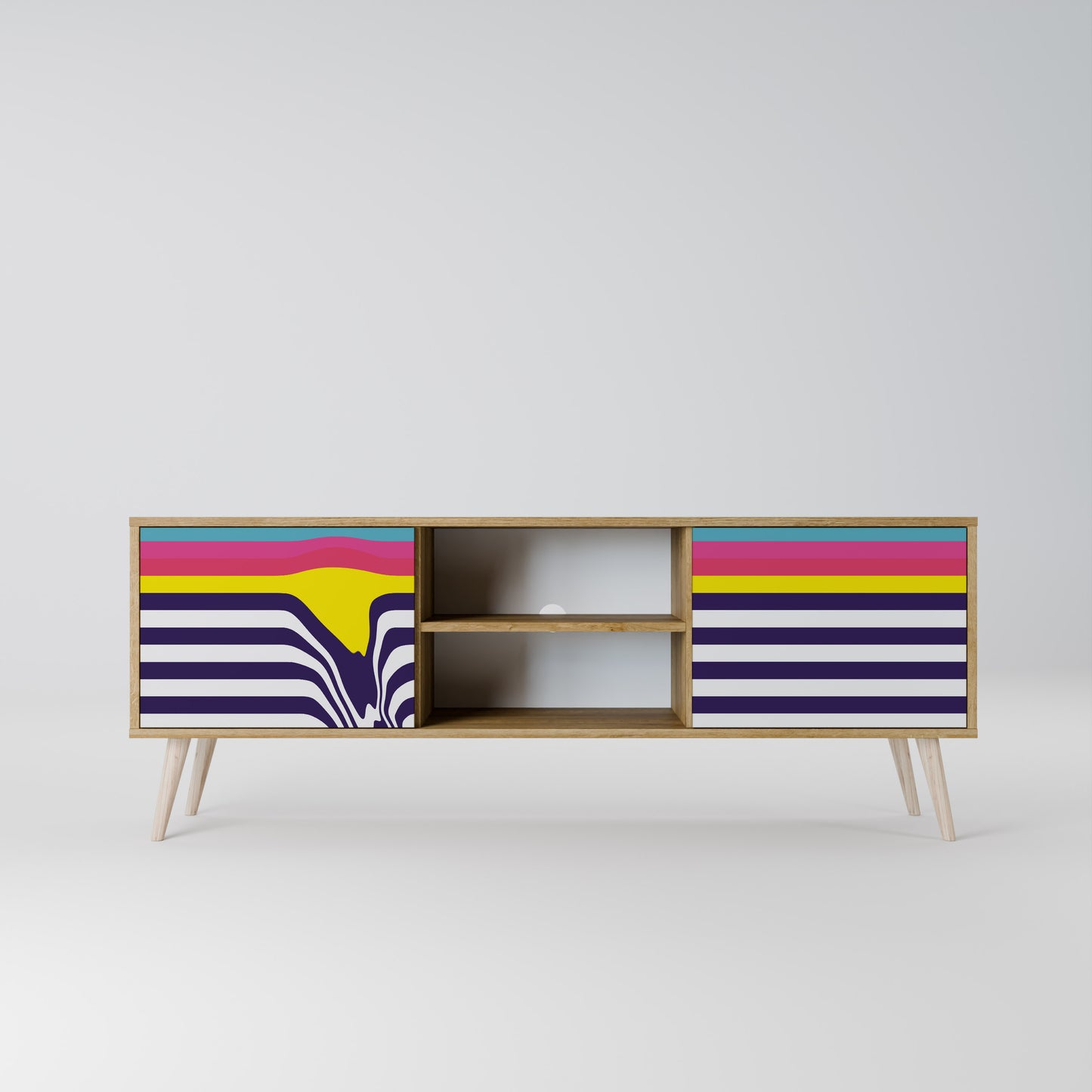 Mobile TV a 2 ante COLORFUL DIVERSION in effetto rovere